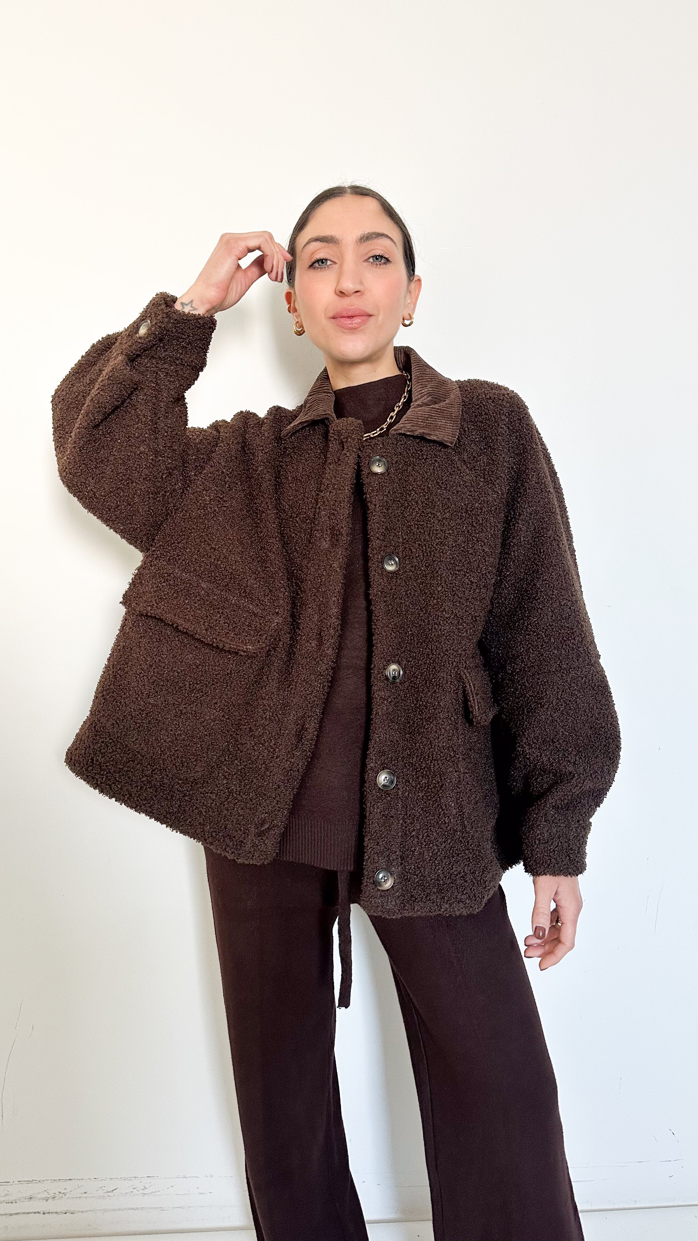 Giubbotto Over Marrone