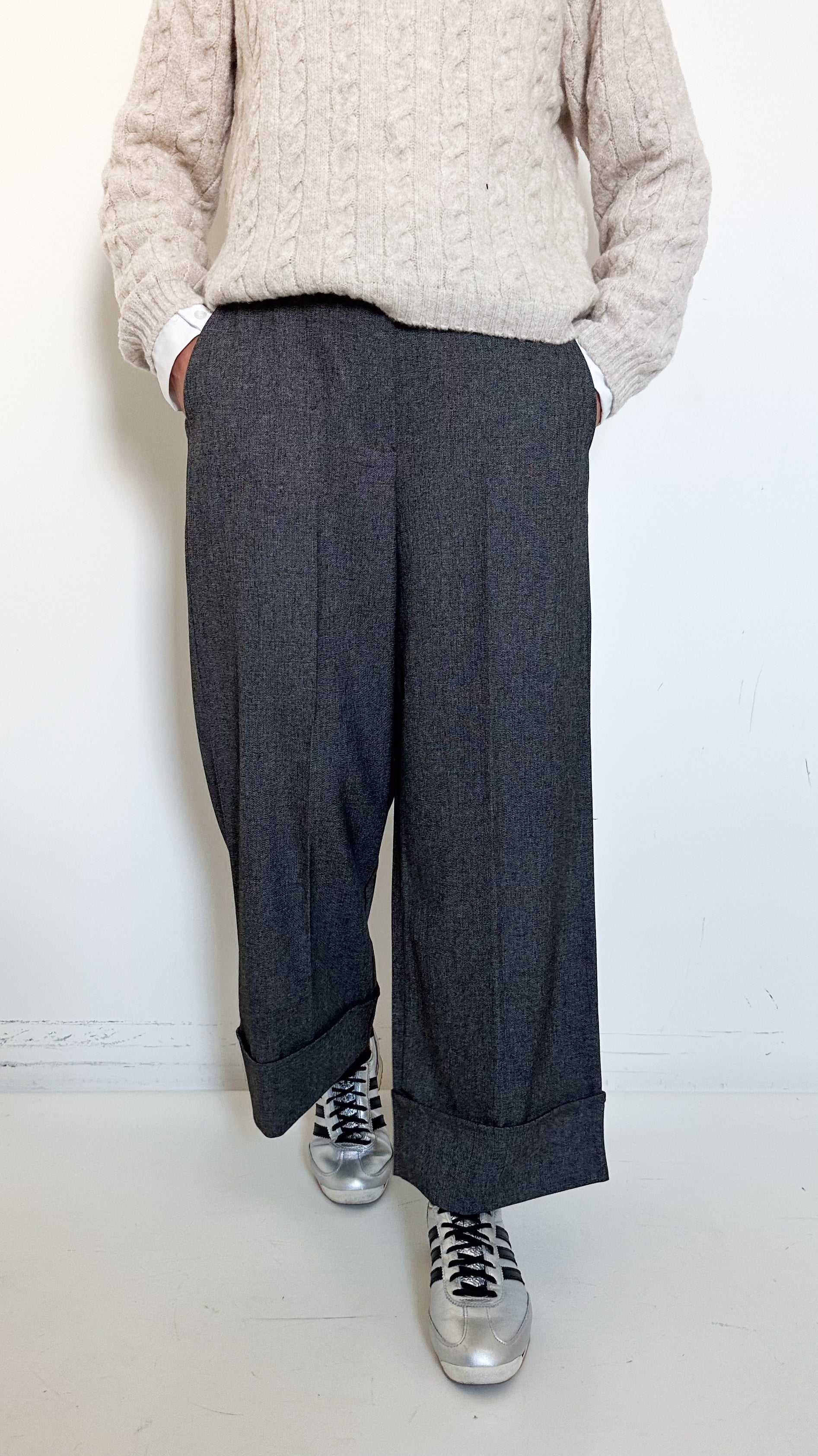 Pantaloni Con Risvolto