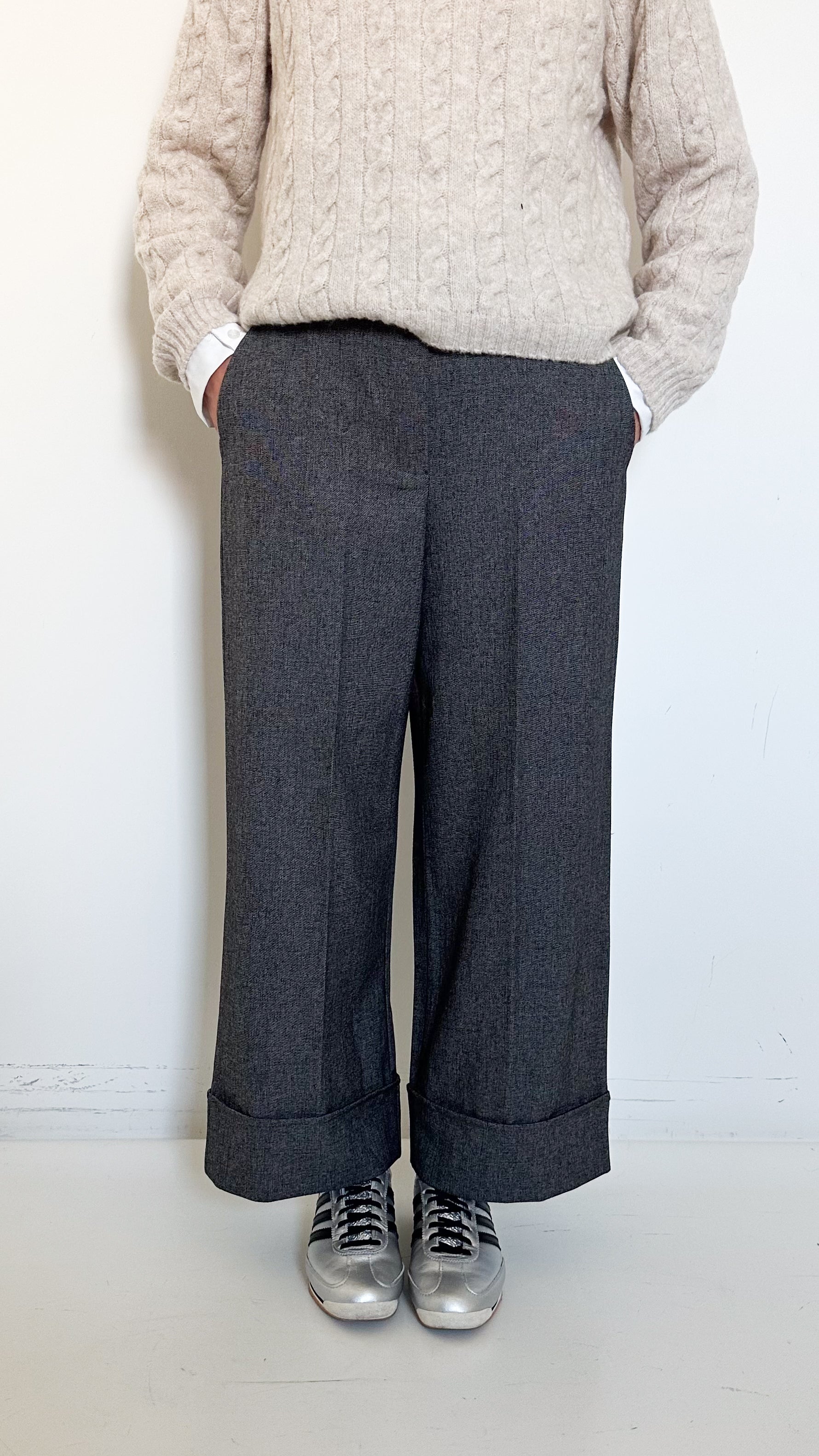 Pantaloni Con Risvolto