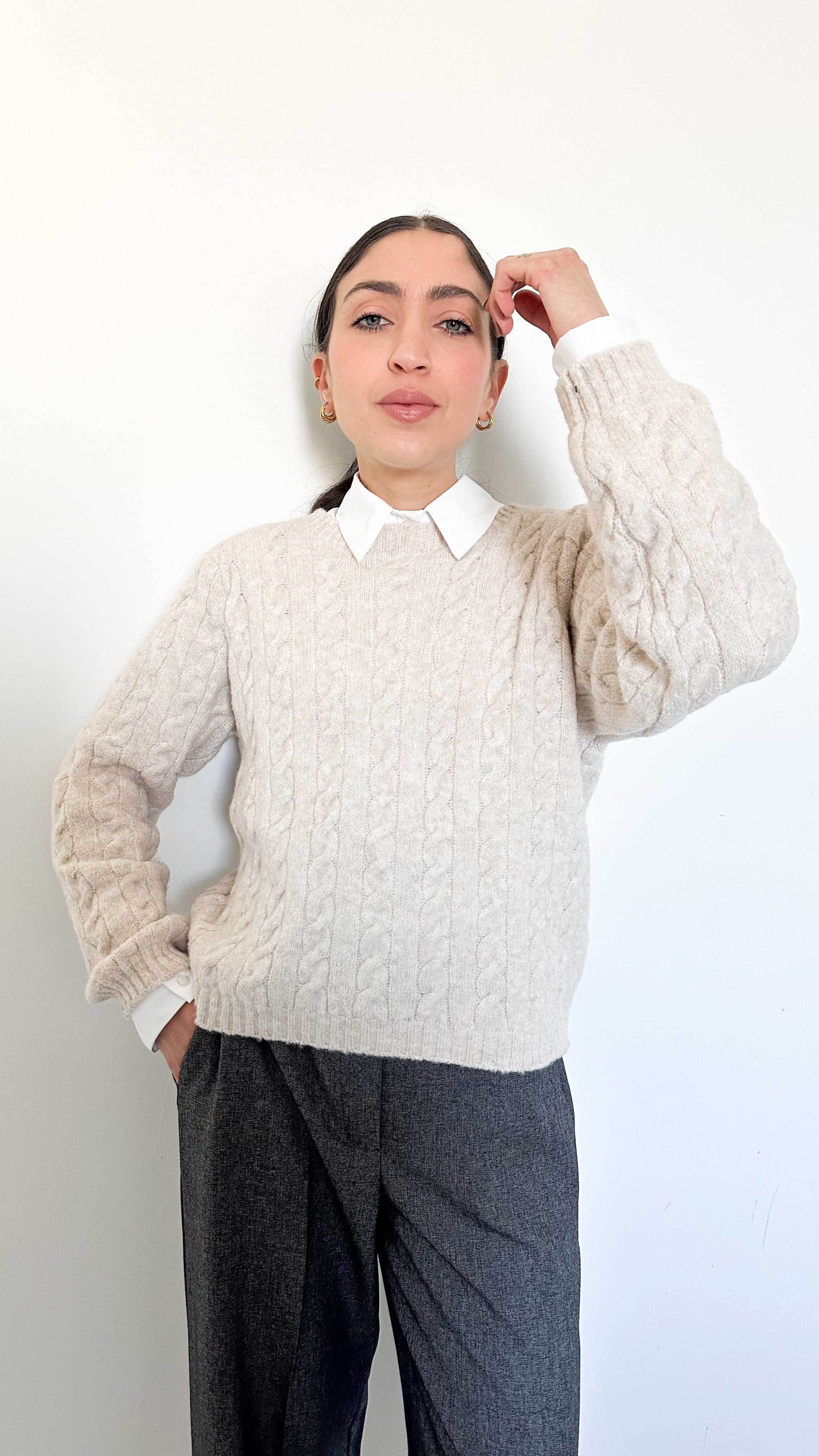 Pull Con Trecce Panna