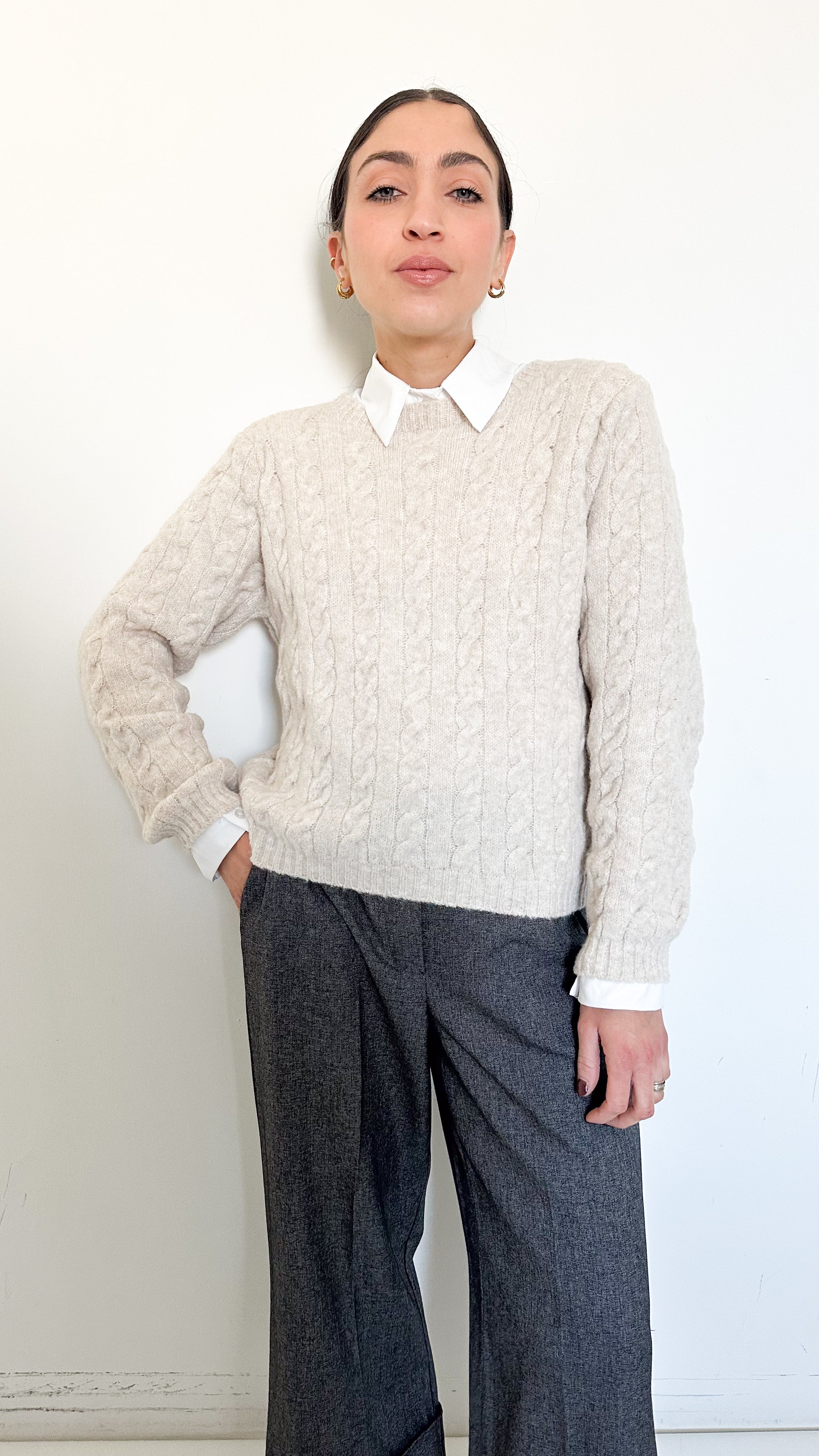 Pull Con Trecce Panna