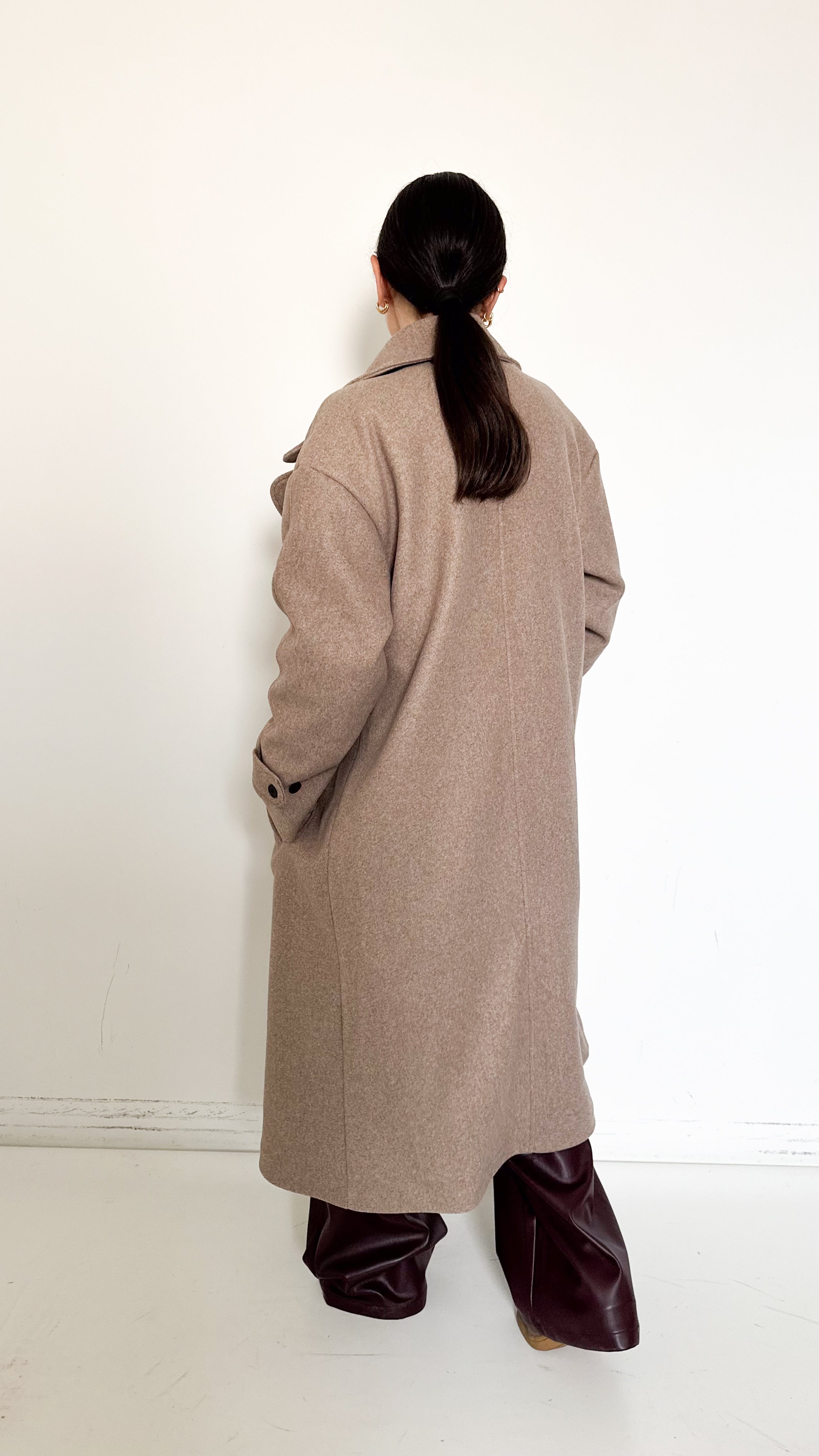Cappotto Taupe Over Doppiopetto