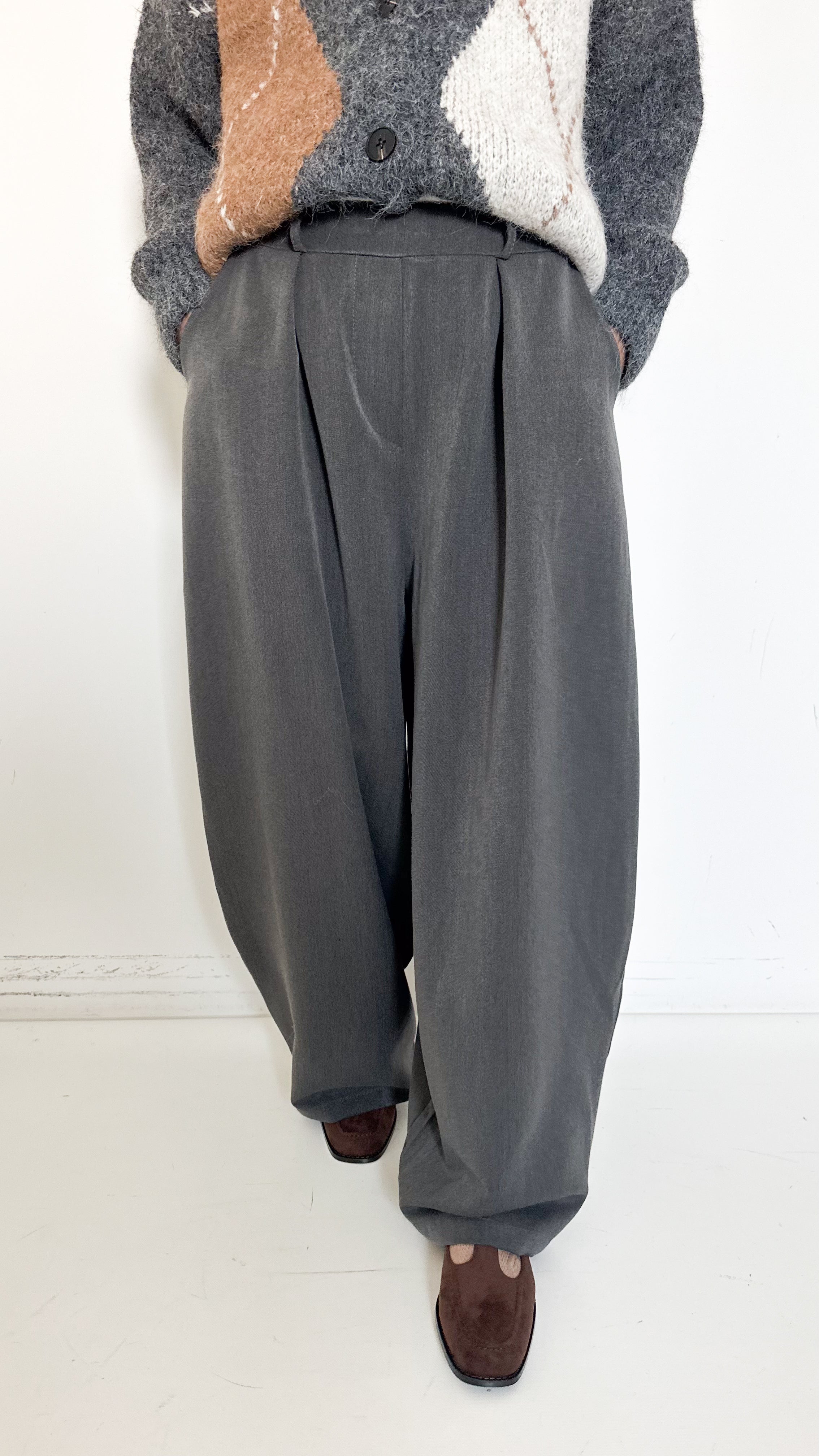 Pantaloni Baggy Barrell Grigi