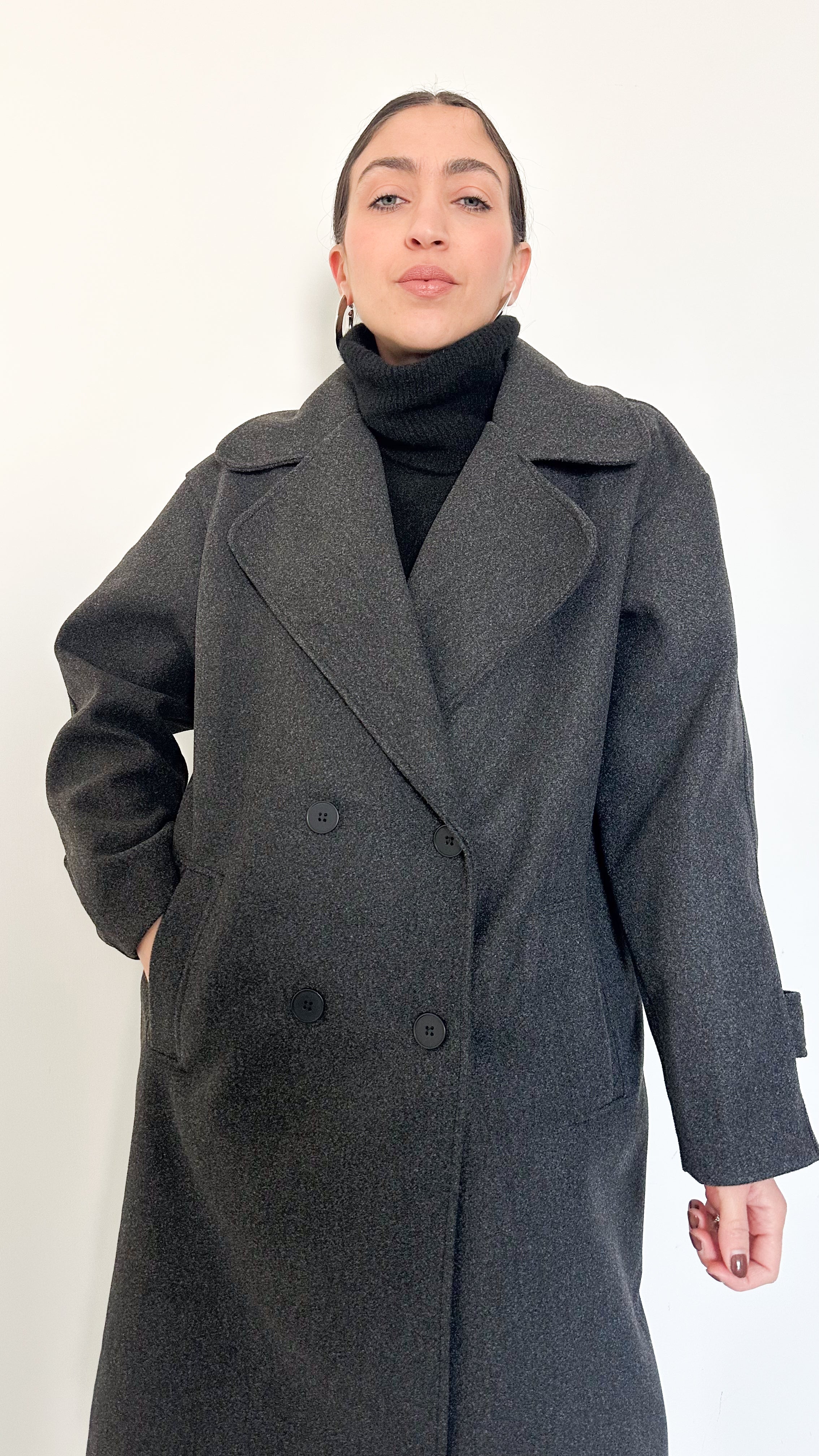 Cappotto Grigio Over Doppiopetto