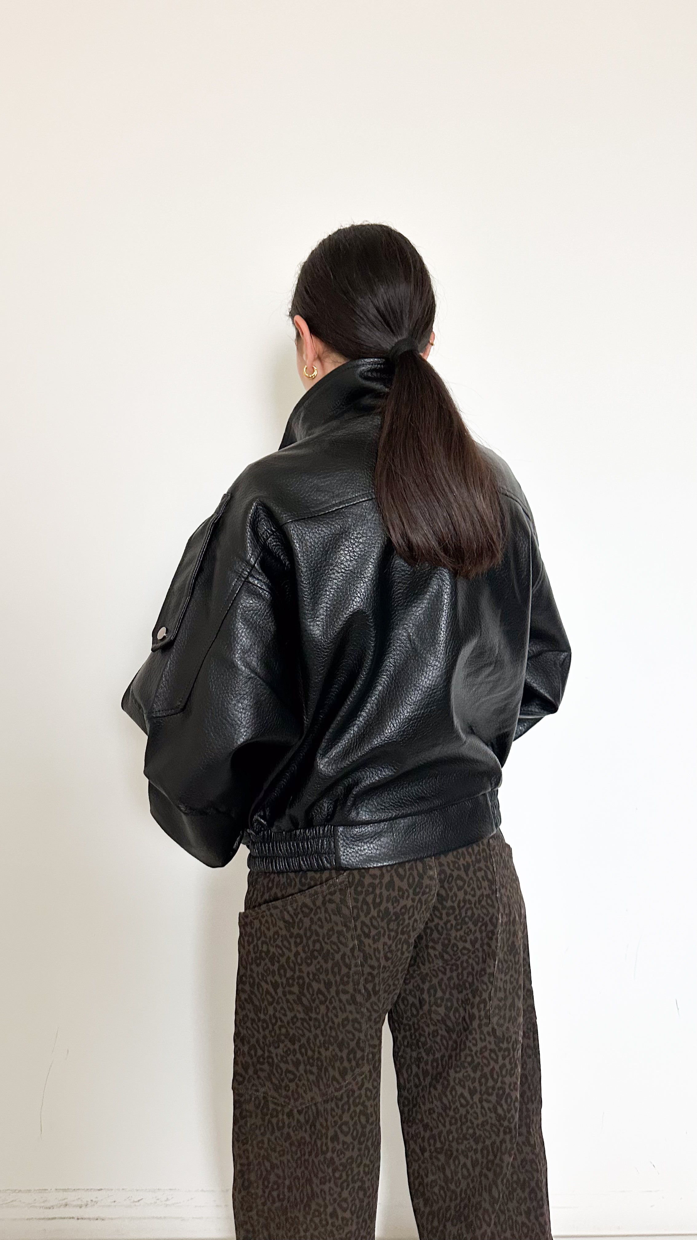 Giubbotto in Ecopelle Nero