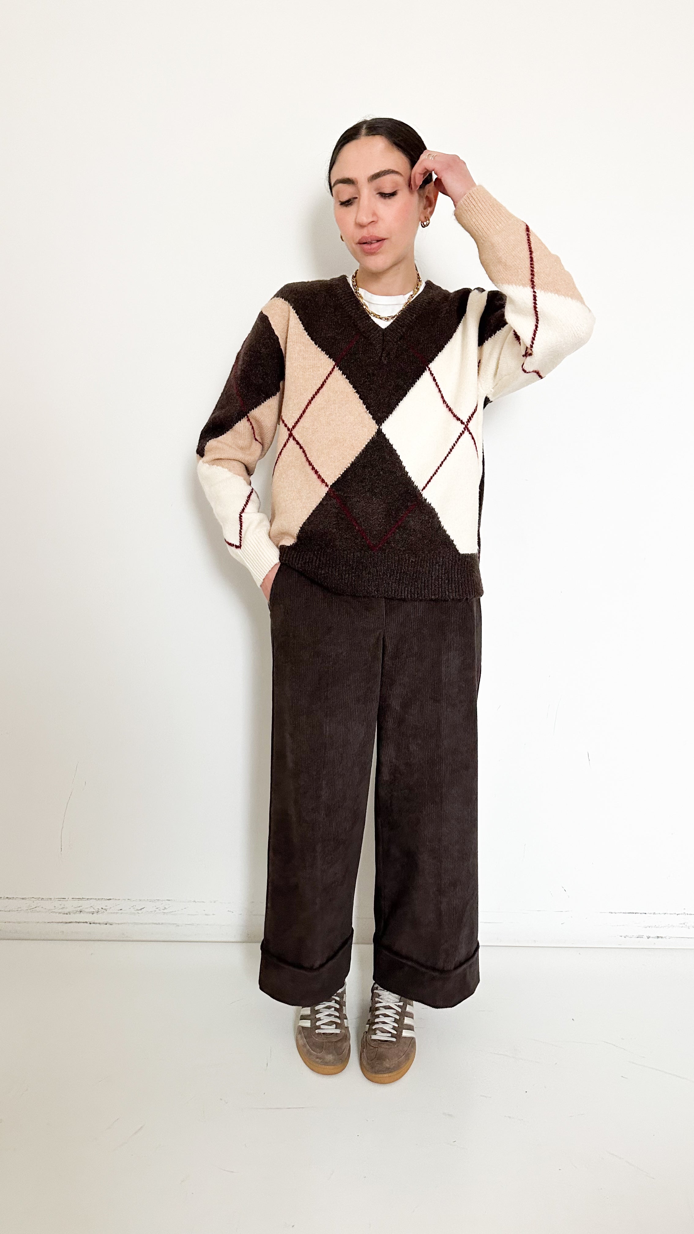 Pull Marrone Fantasia Rombi