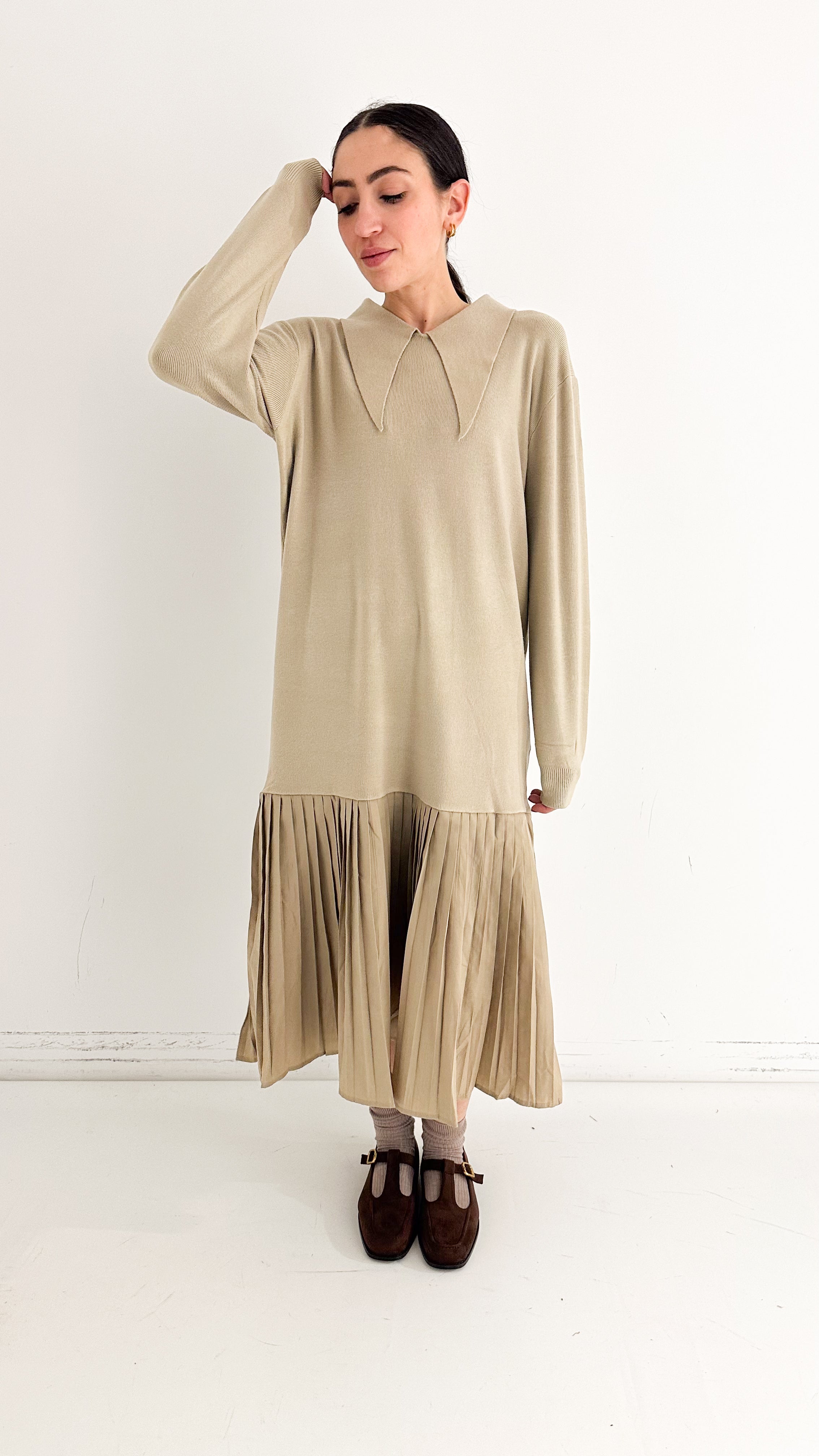 Vestito Beige Combinato