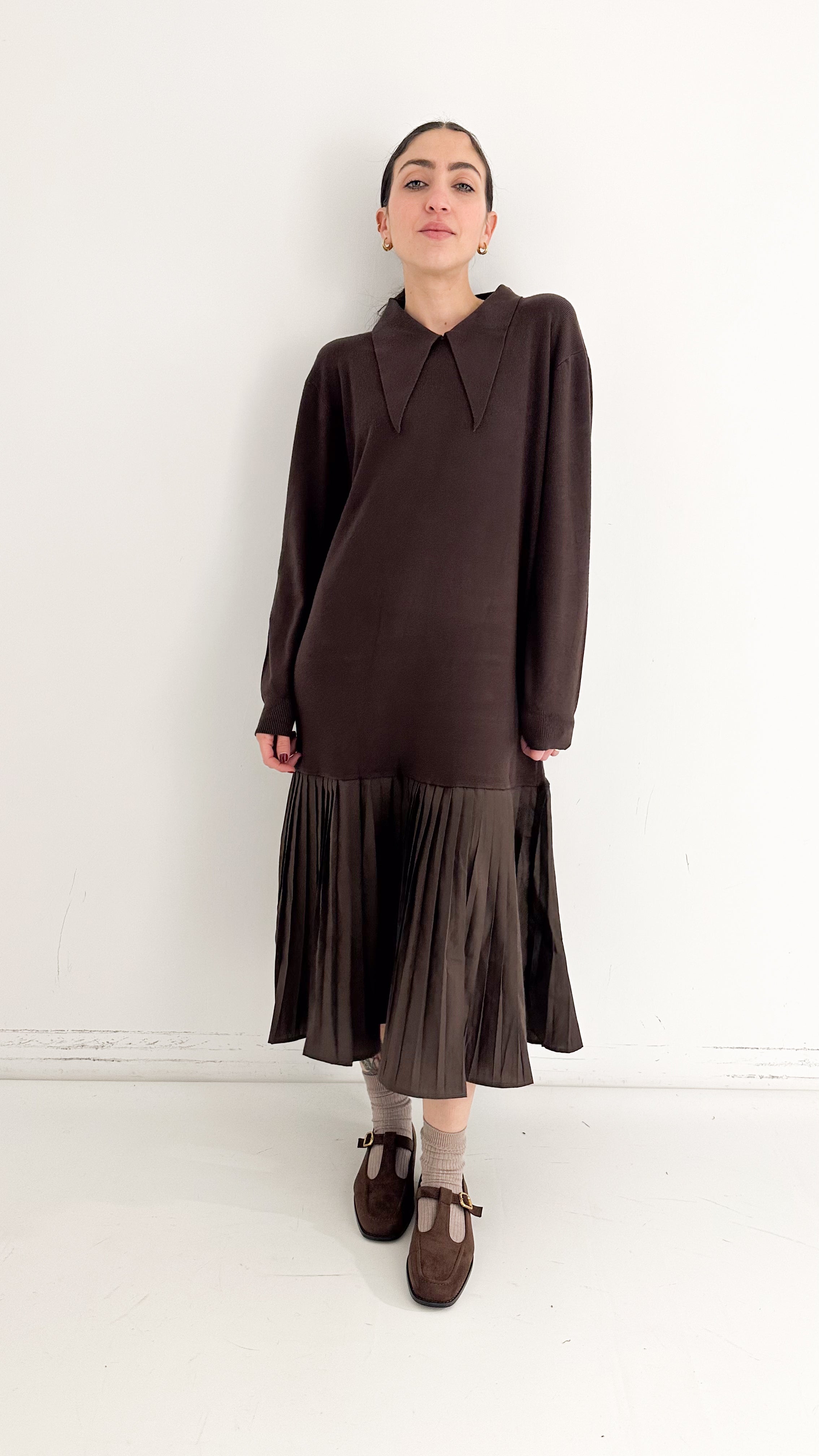 Vestito Marrone Combinato