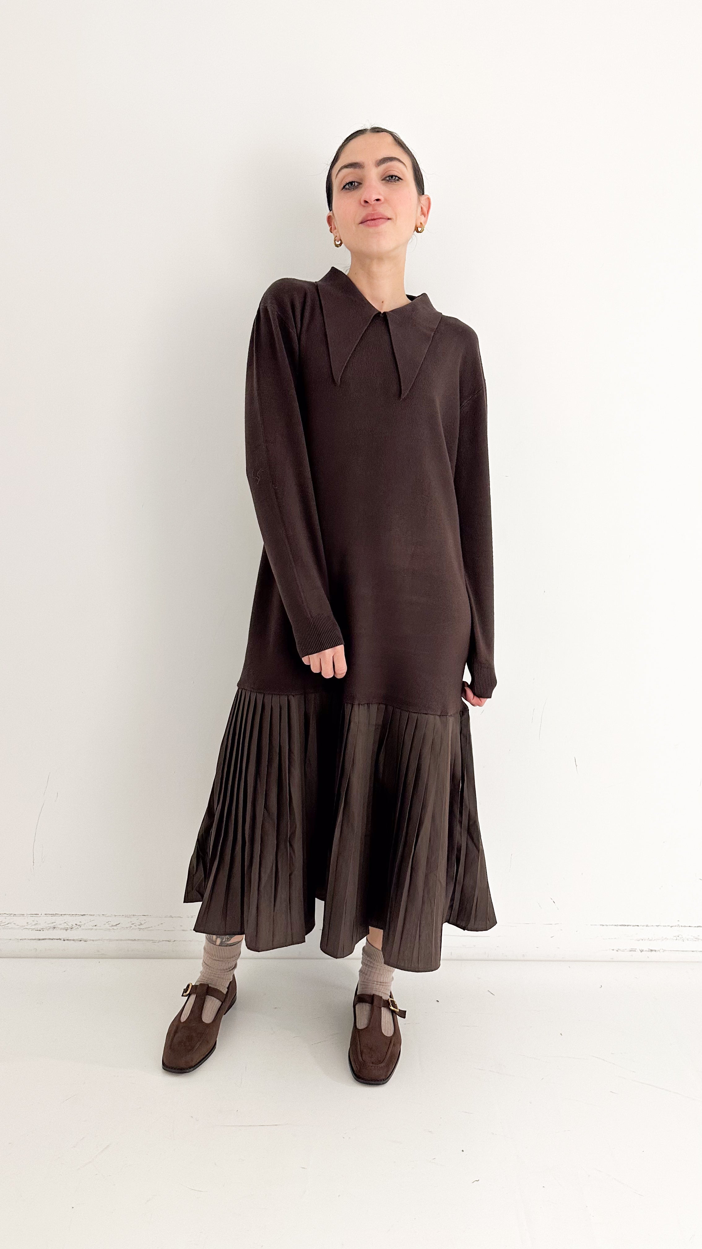 Vestito Marrone Combinato