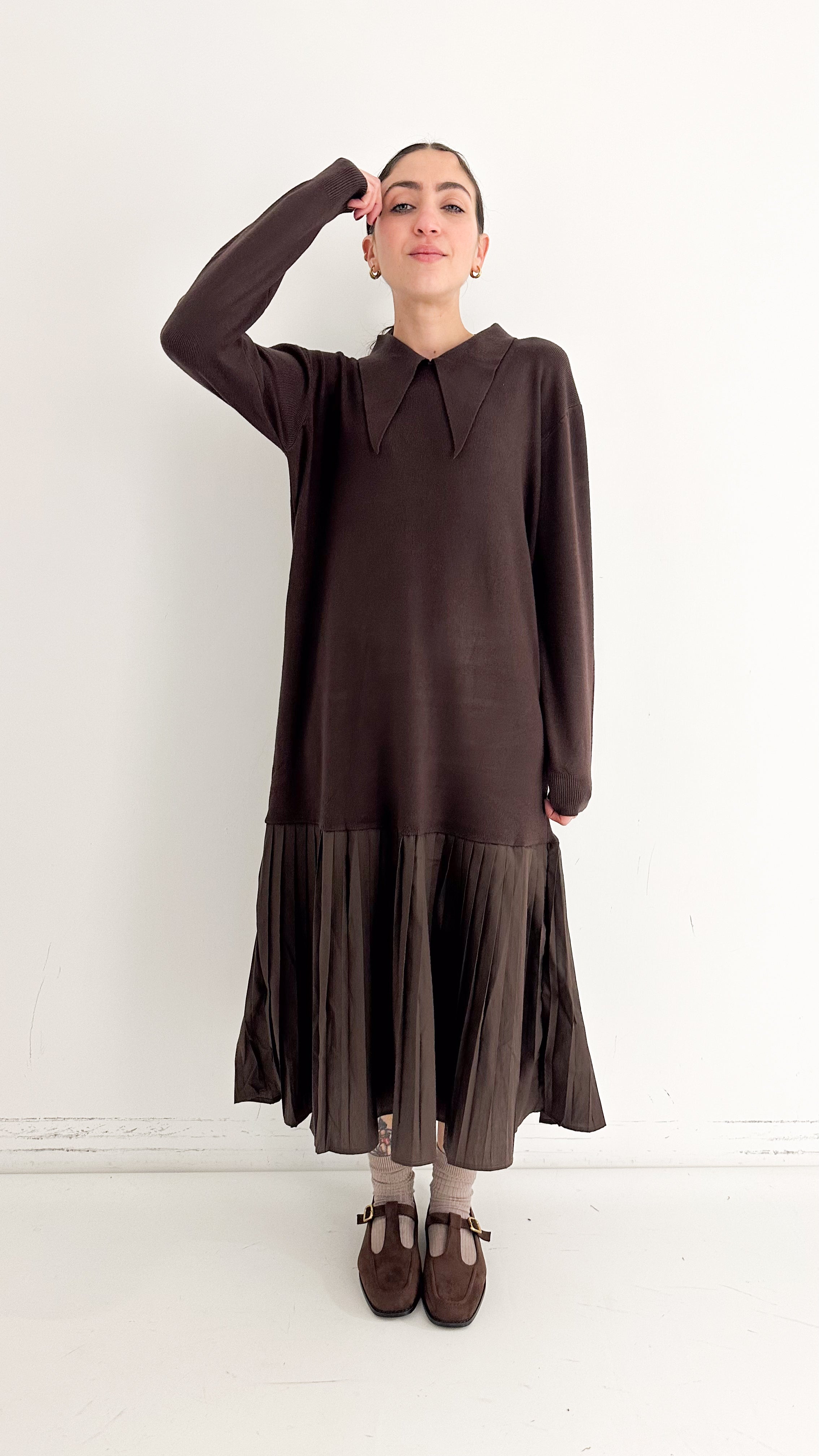 Vestito Marrone Combinato