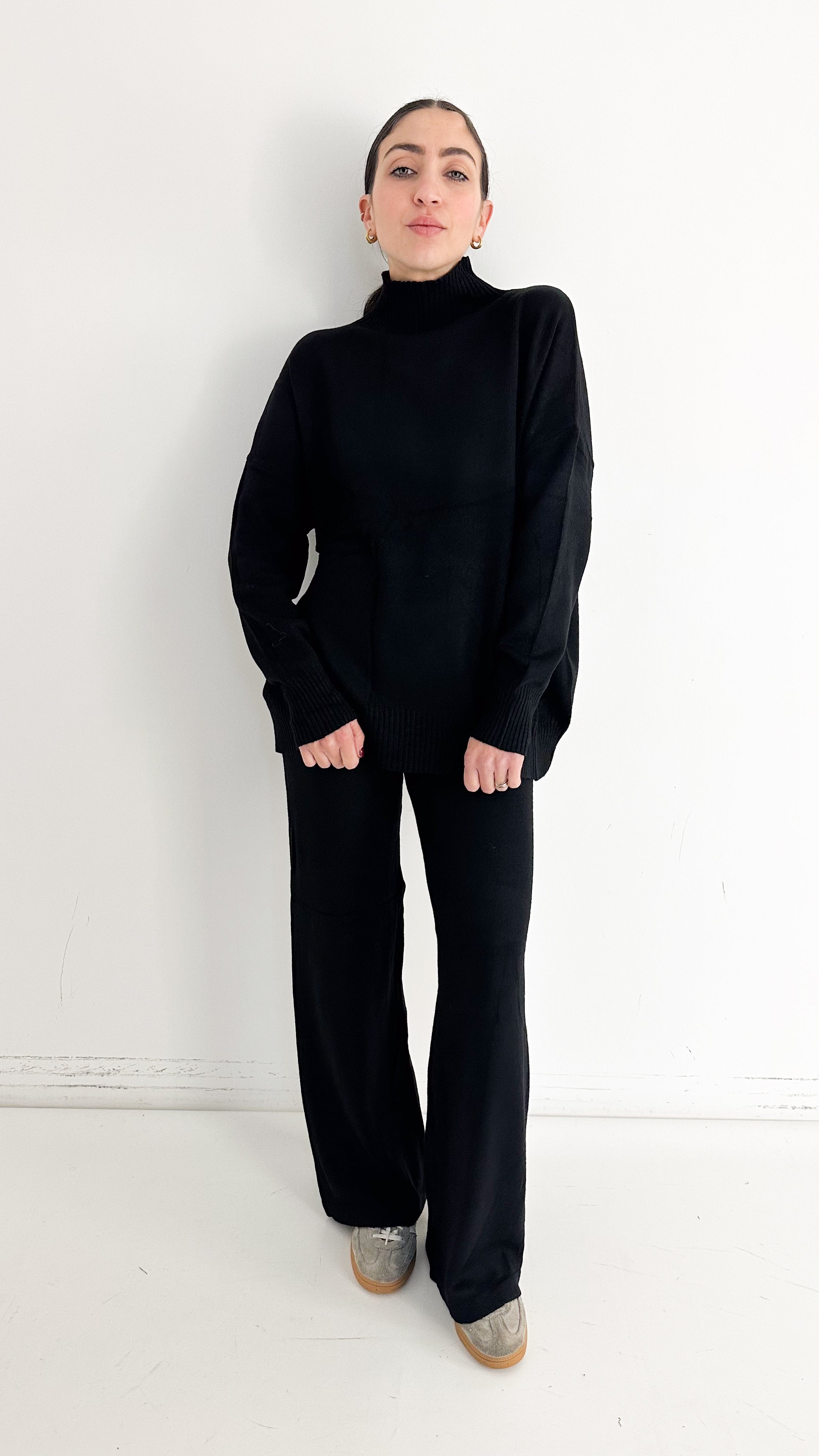 Coordinato Nero Collo Alto