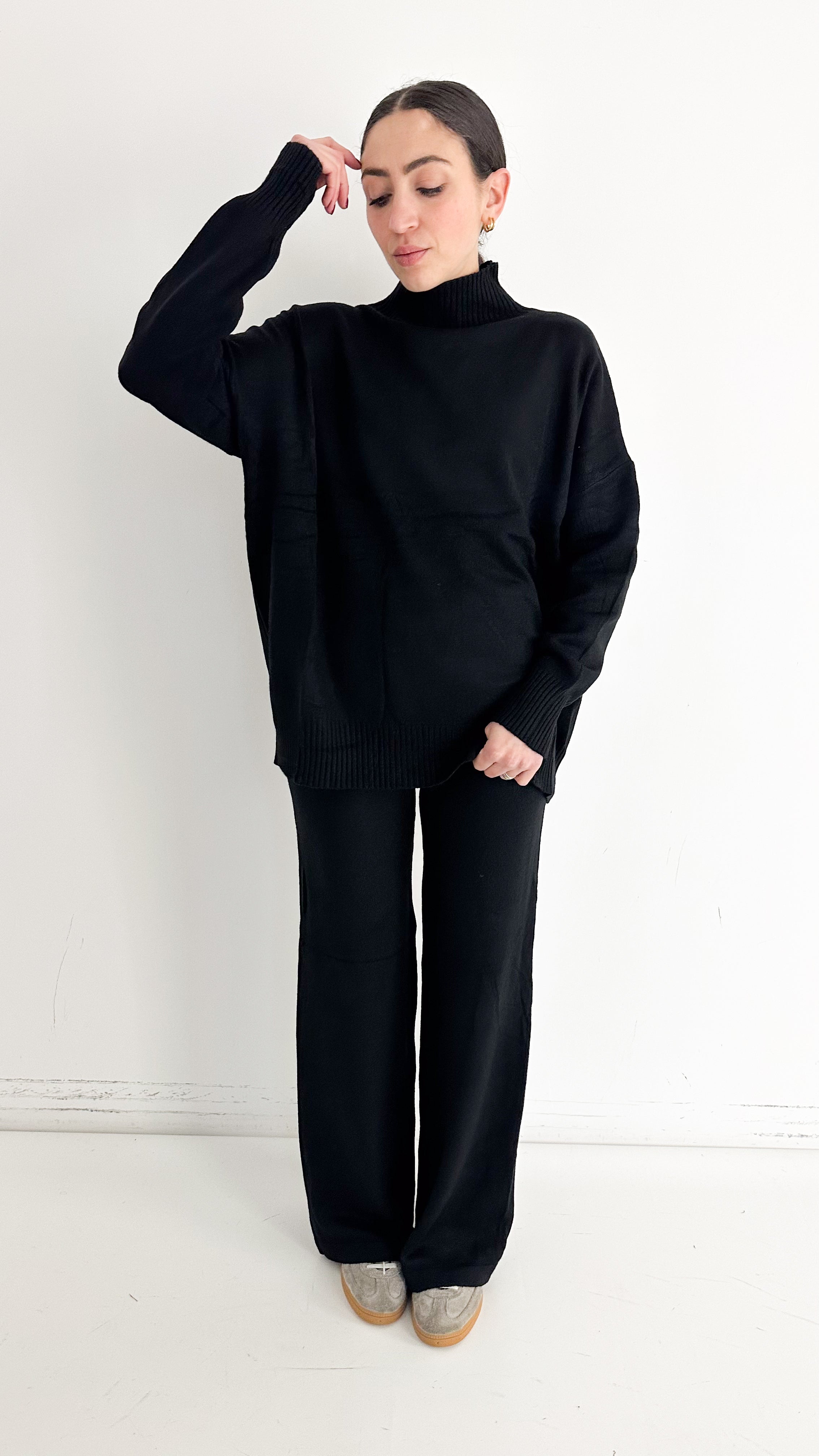 Coordinato Nero Collo Alto