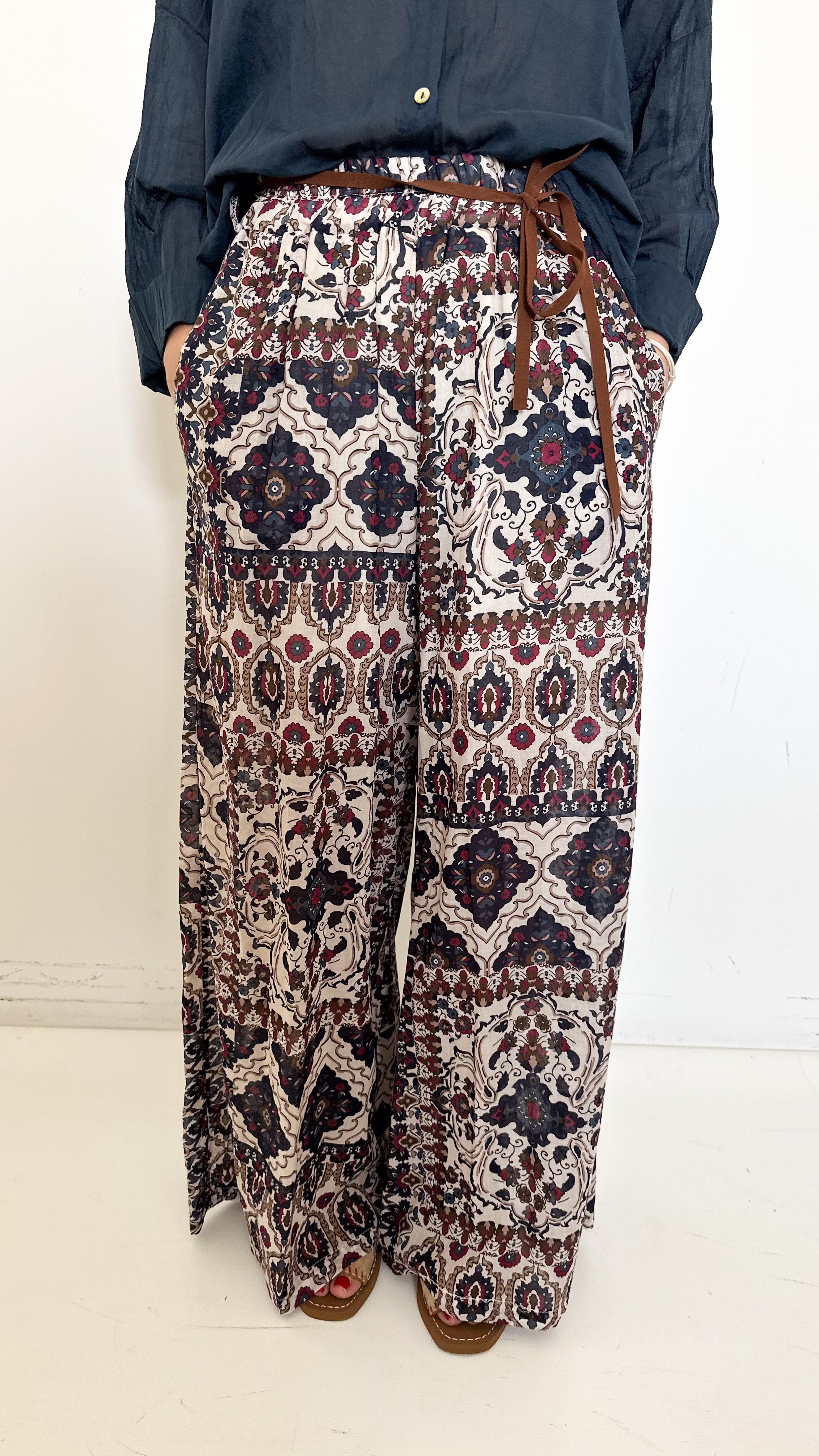 Pantaloni Palazzo A Fantasia
