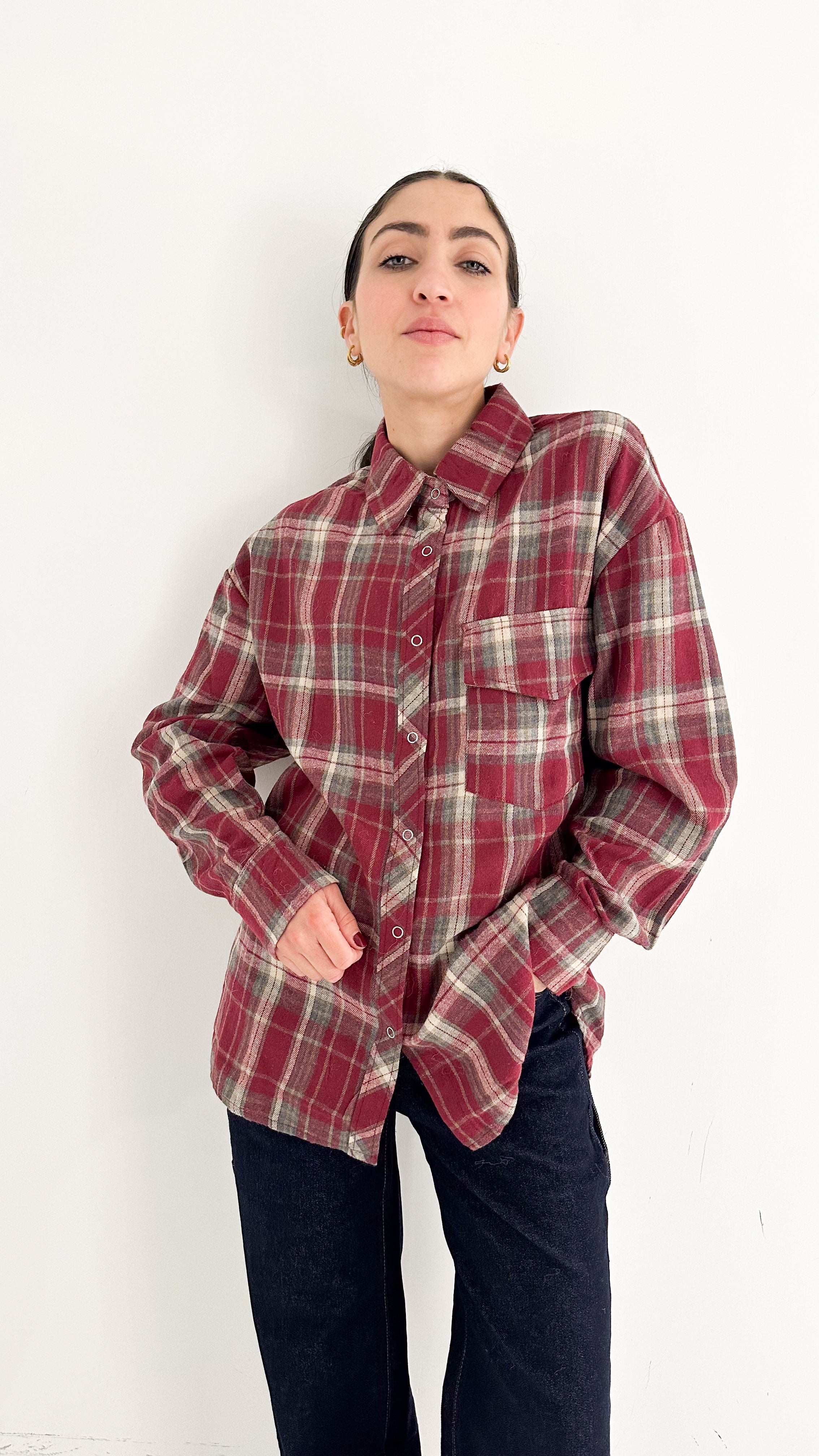 Camicia Bordeaux A Quadri