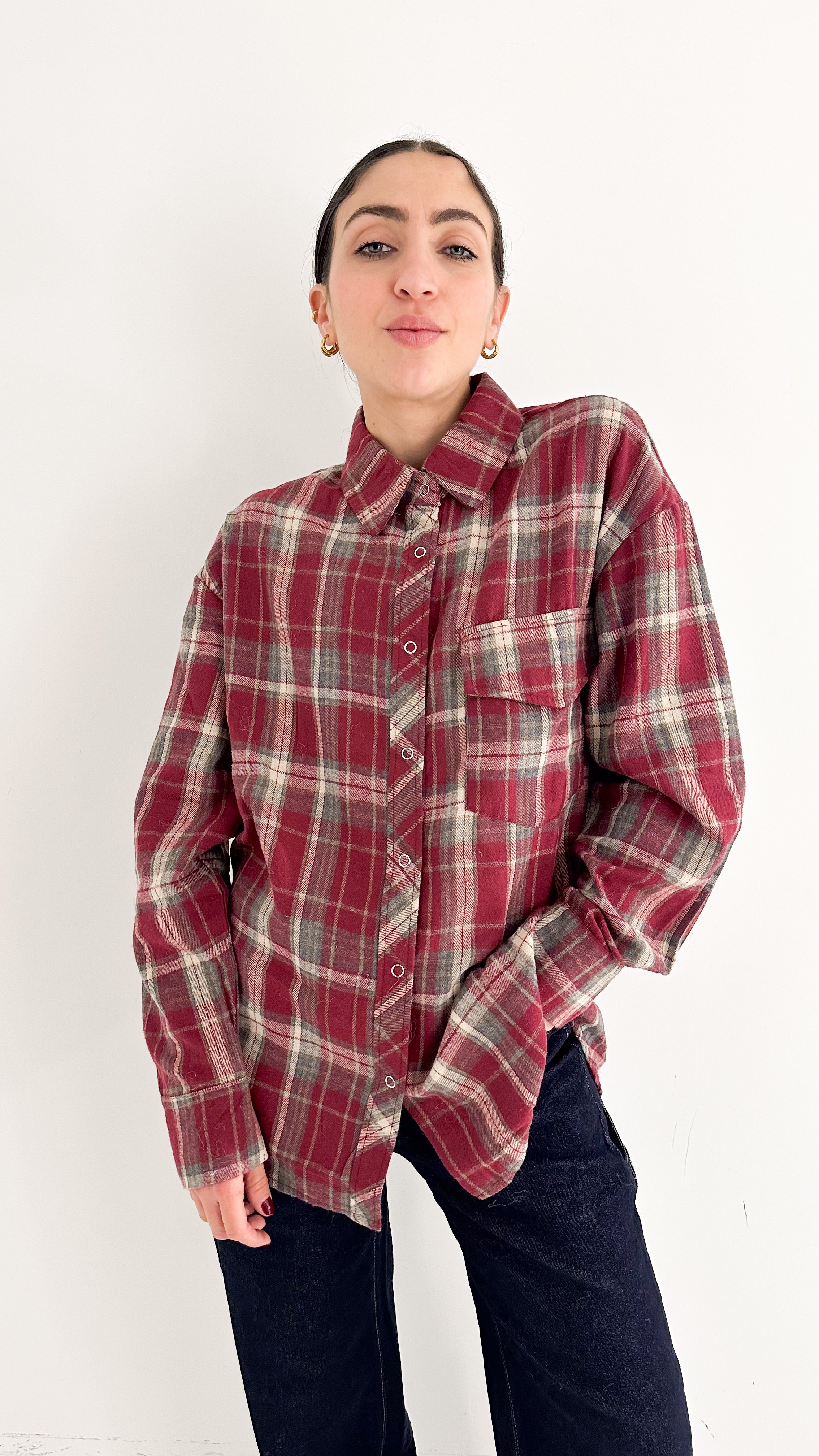 Camicia Bordeaux A Quadri