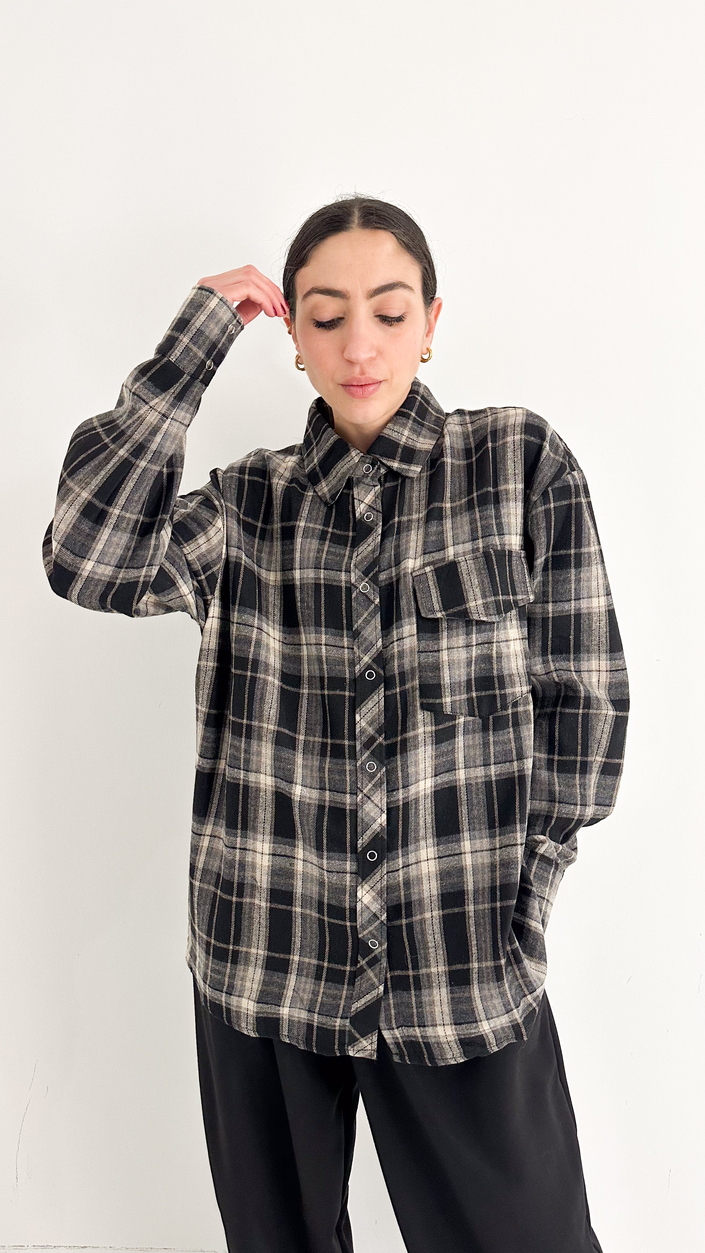 Camicia Nera A Quadri