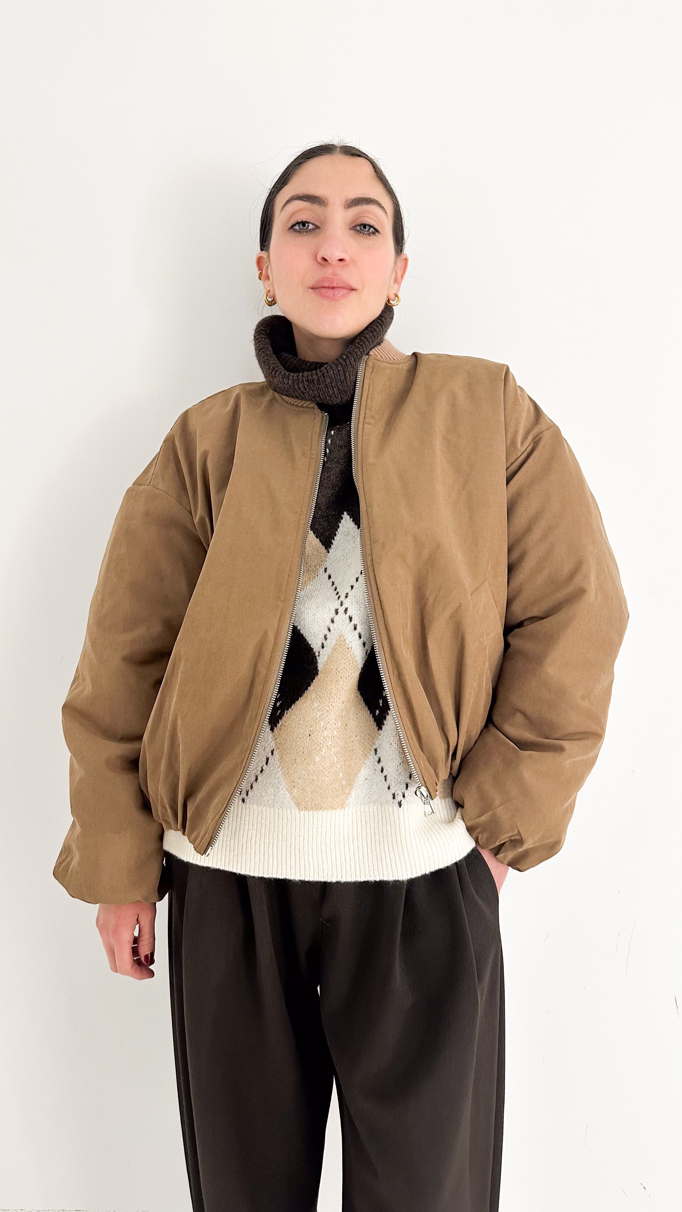 Giubbotto Bomber Camel By Lumina