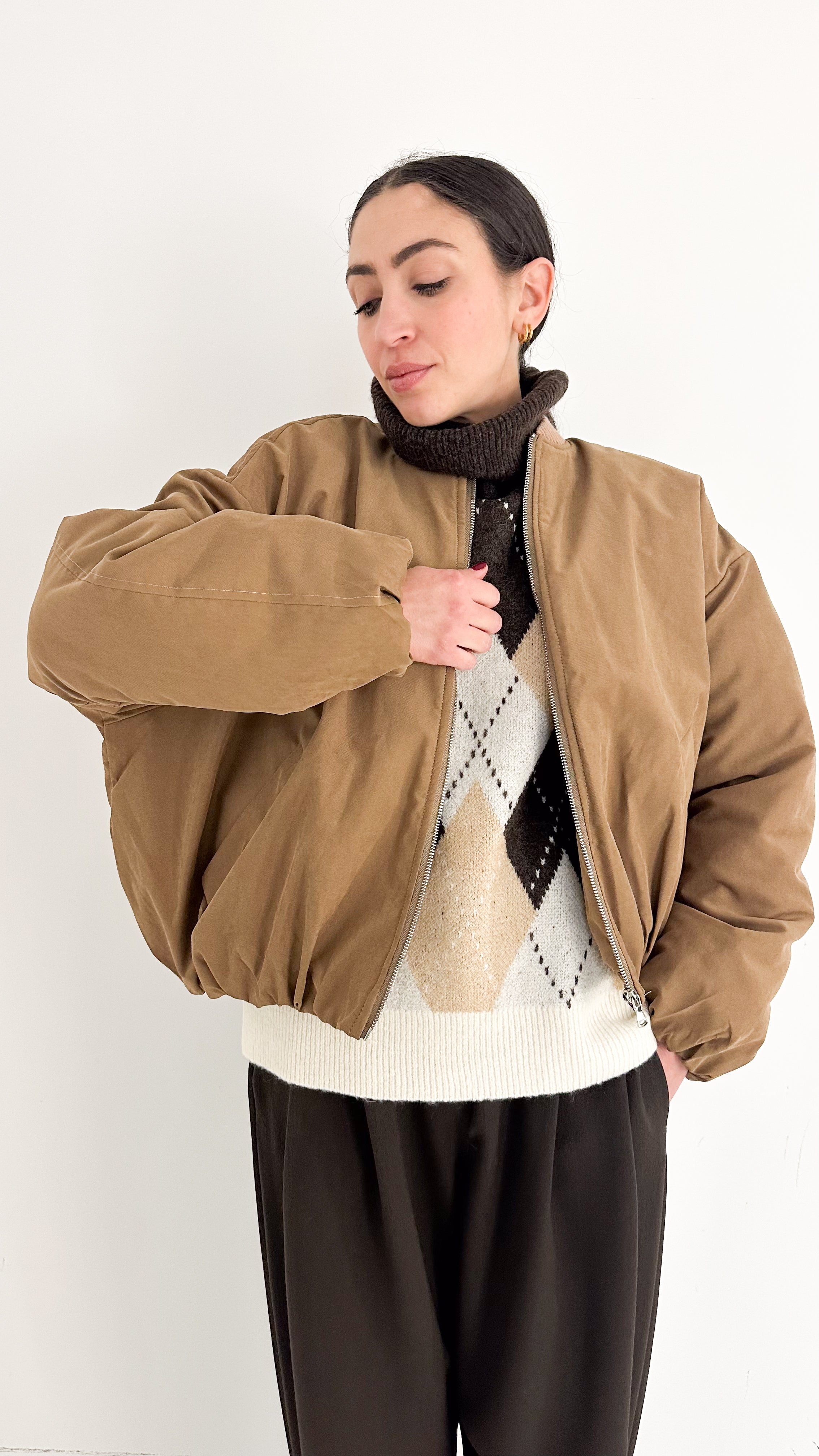 Giubbotto Bomber Camel By Lumina