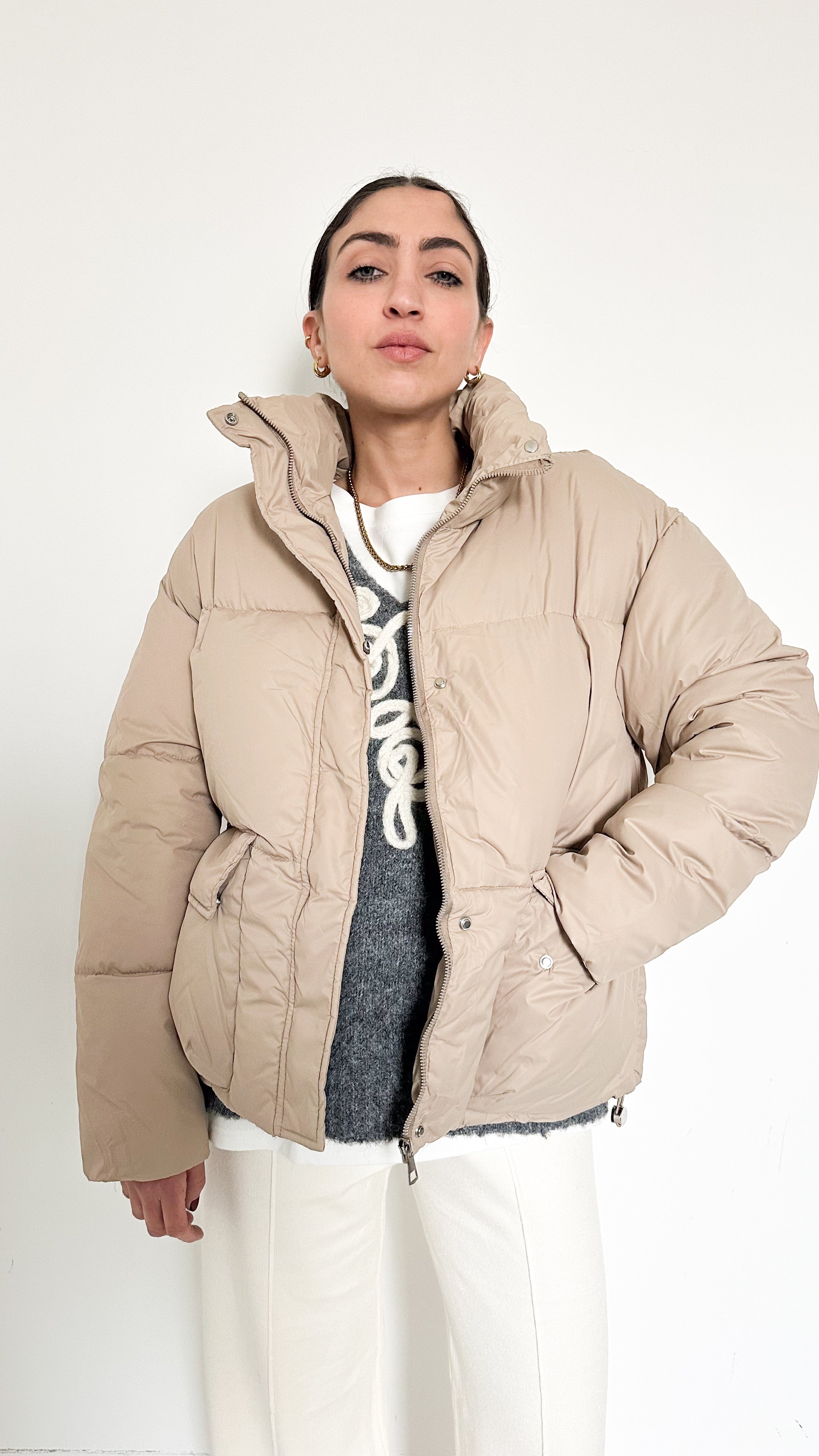 Giubbotto Bomber Beige