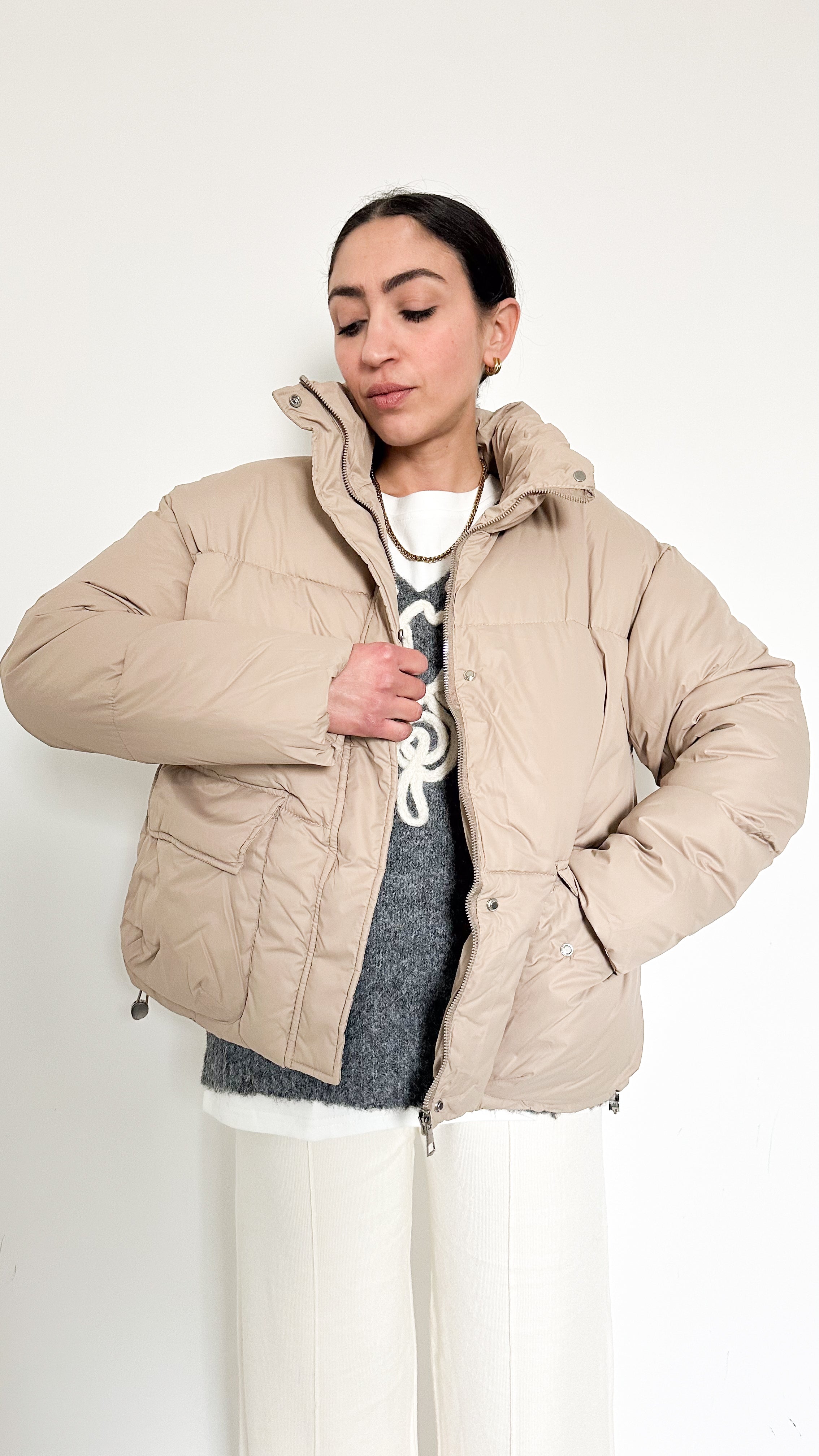 Giubbotto Bomber Beige
