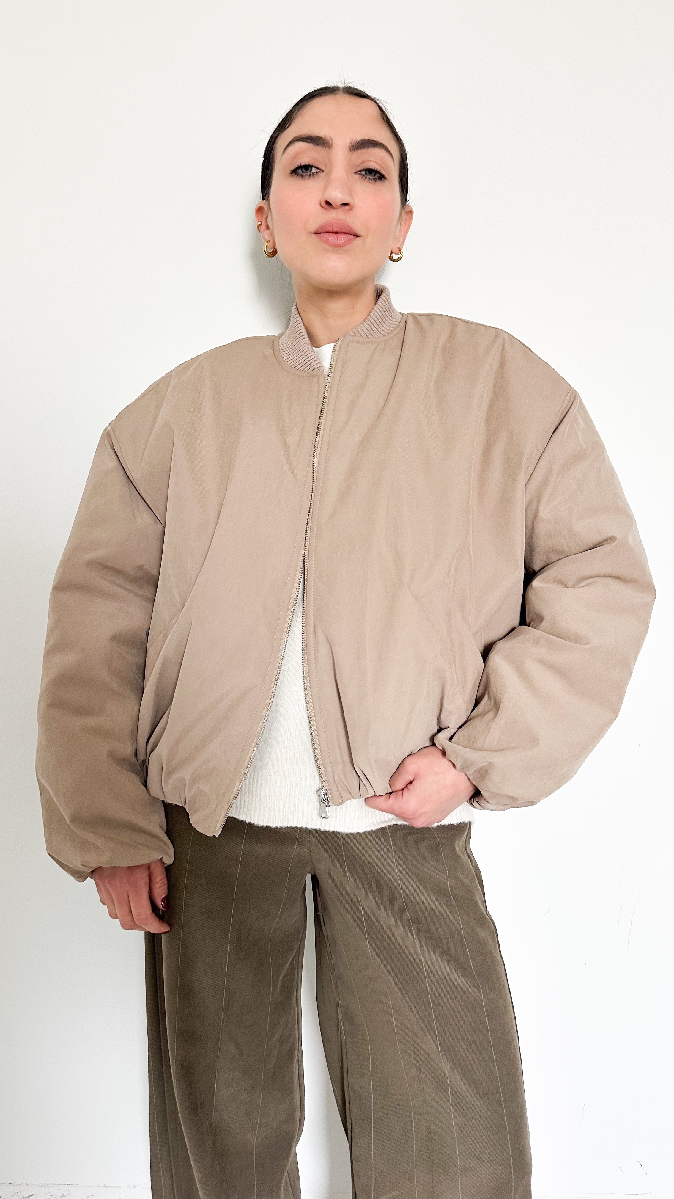 Giubbotto Bomber  Beige By Lumina
