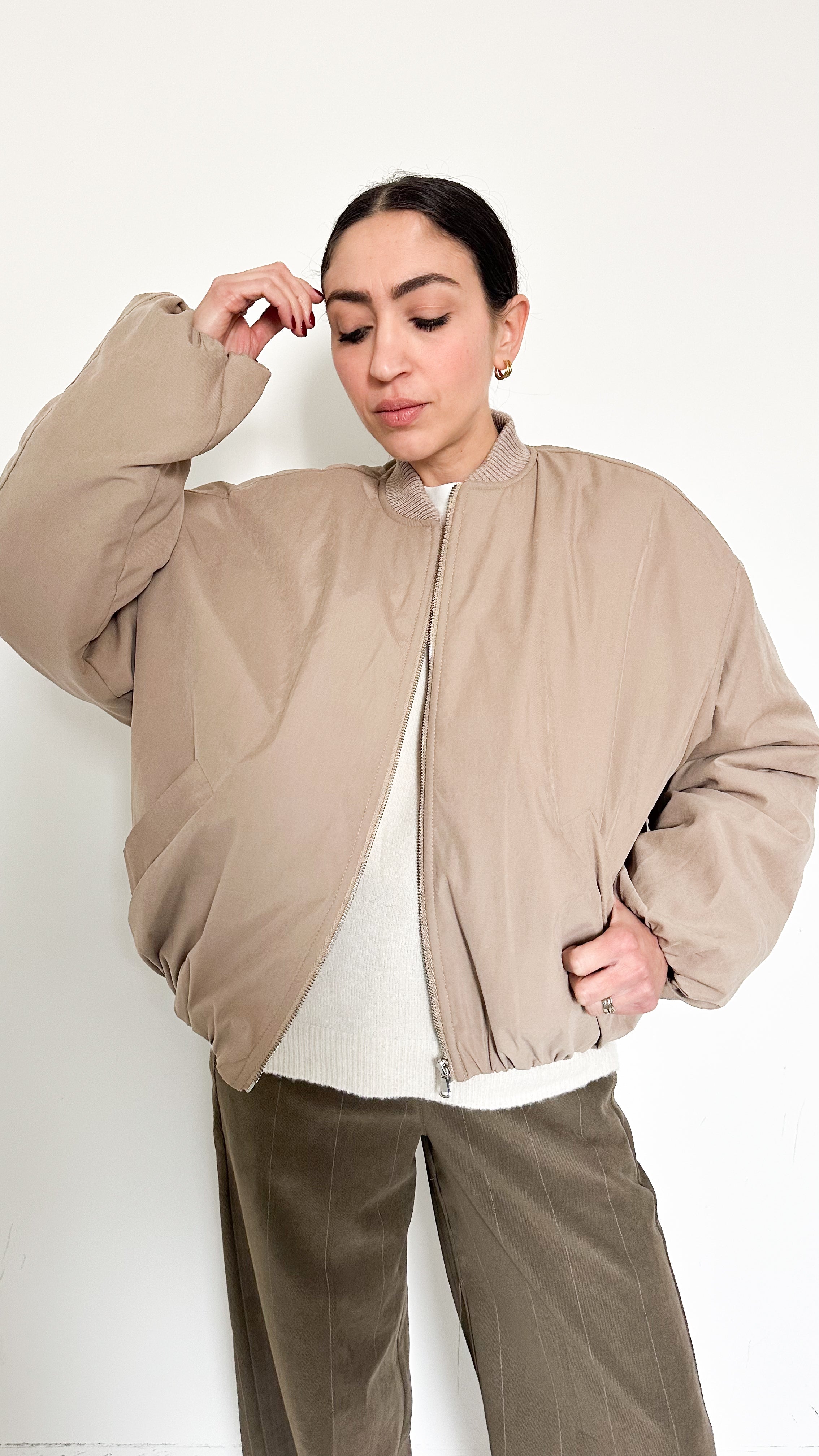 Giubbotto Bomber  Beige By Lumina