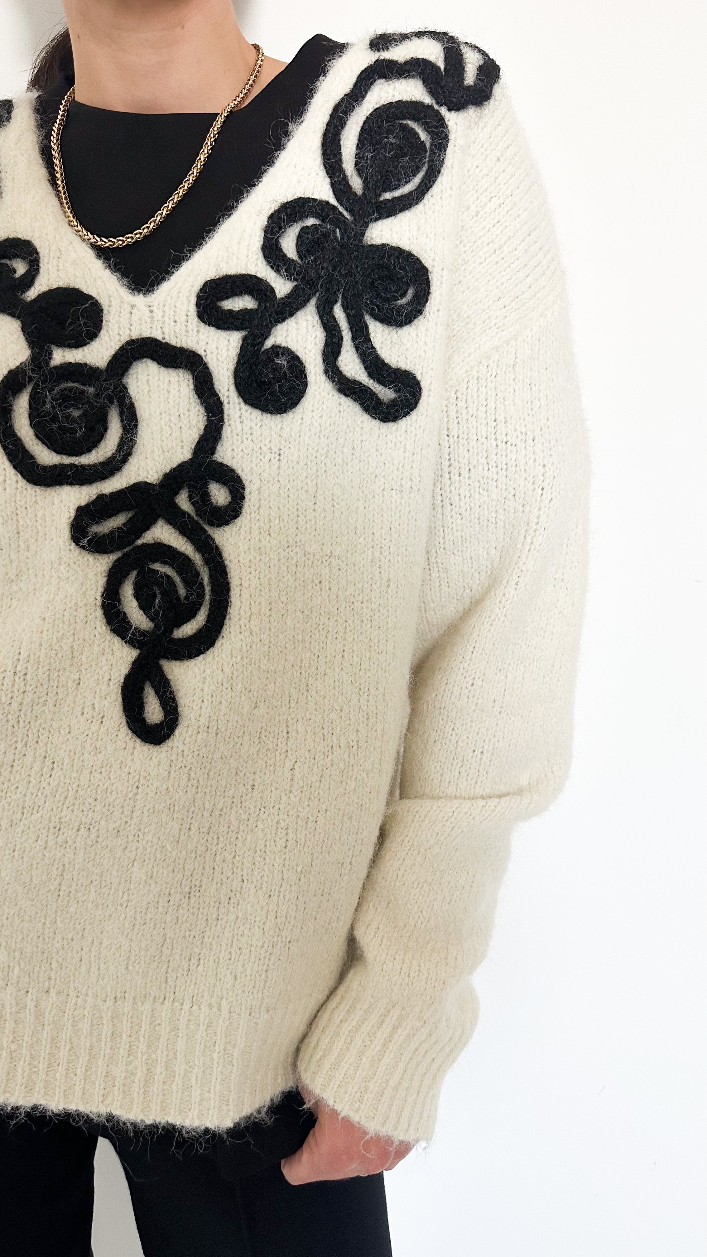 Pull Panna Con Dettagli