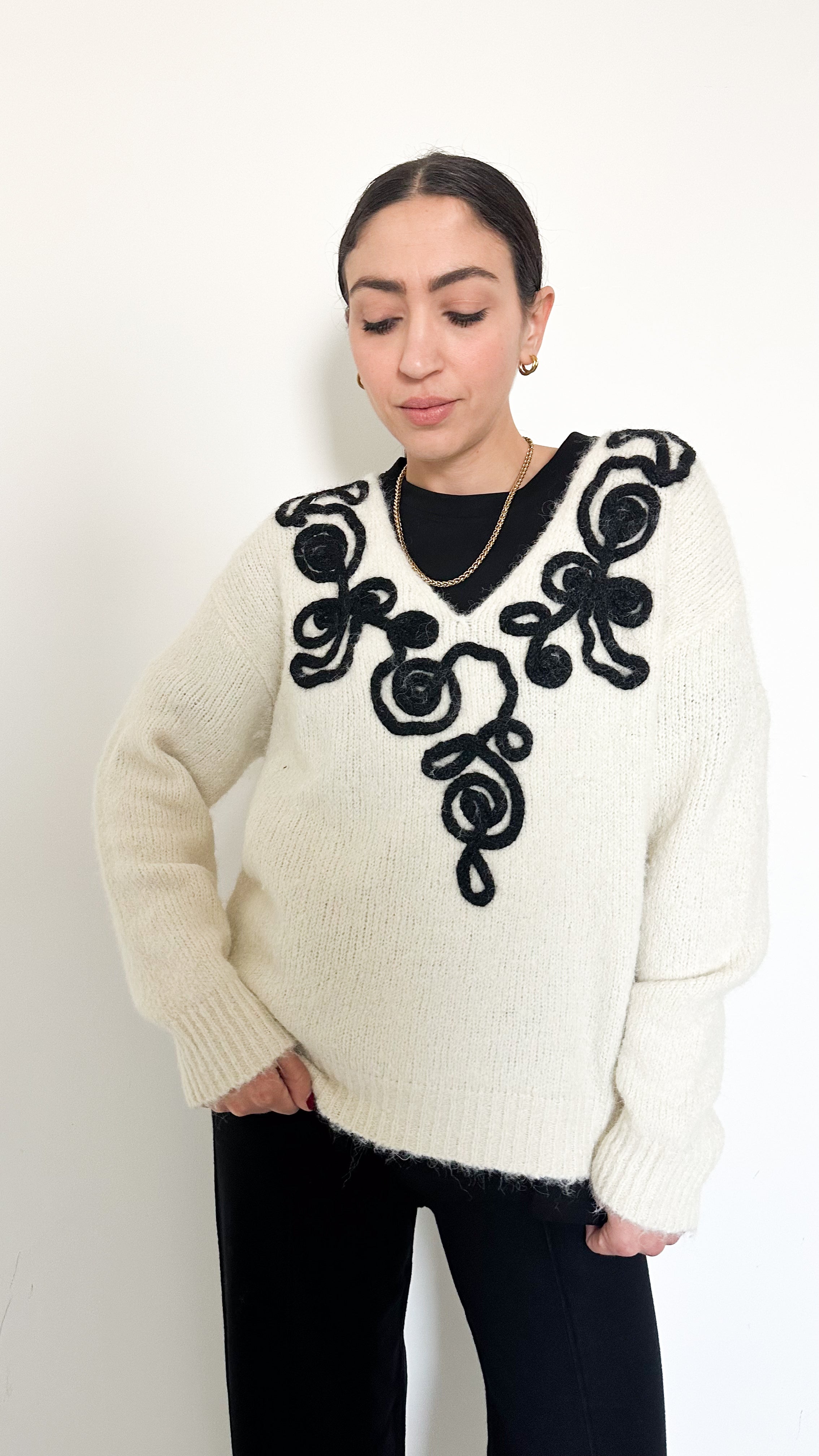 Pull Panna Con Dettagli