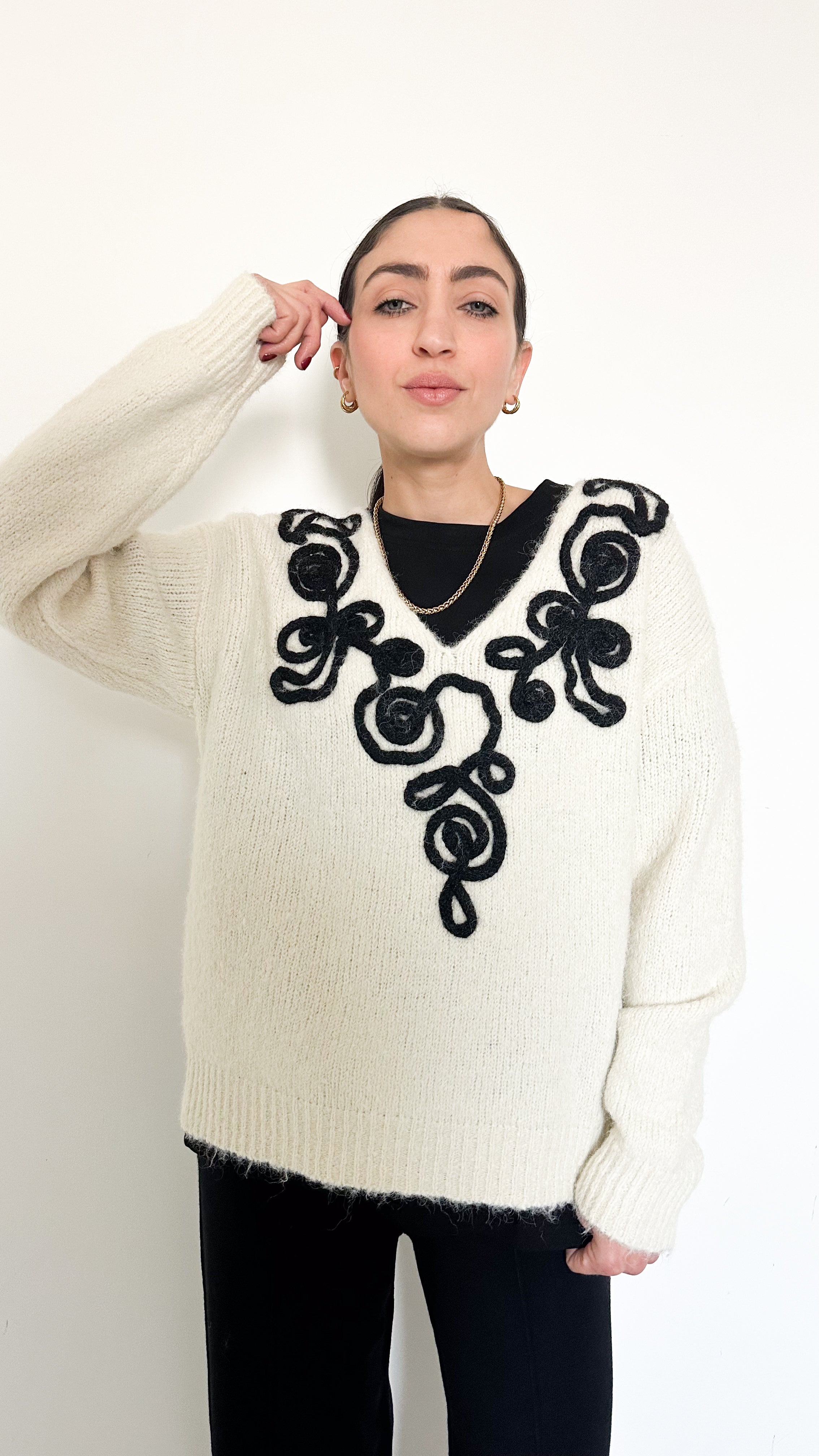 Pull Panna Con Dettagli