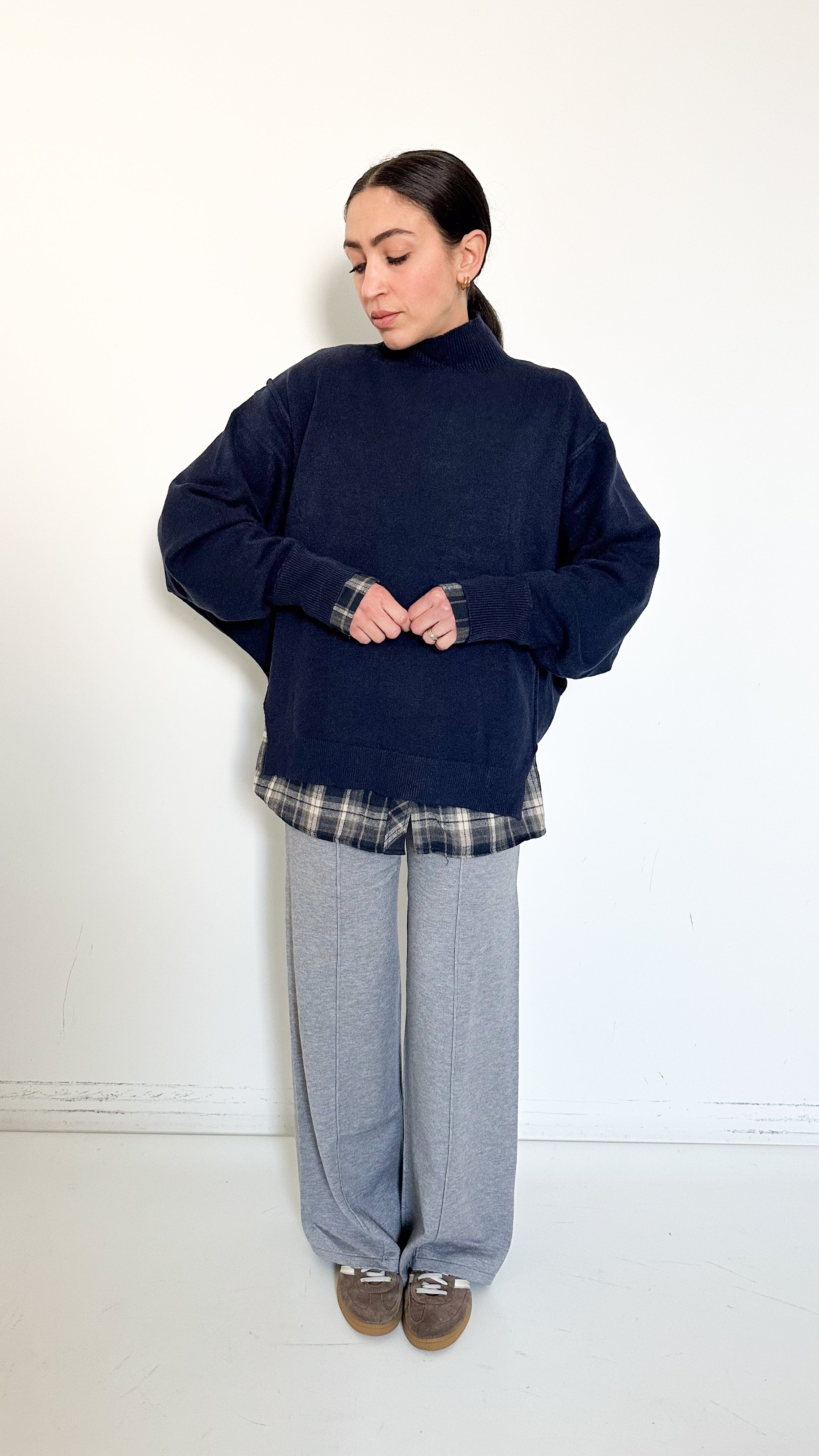 Pantaloni Culotte Grigi