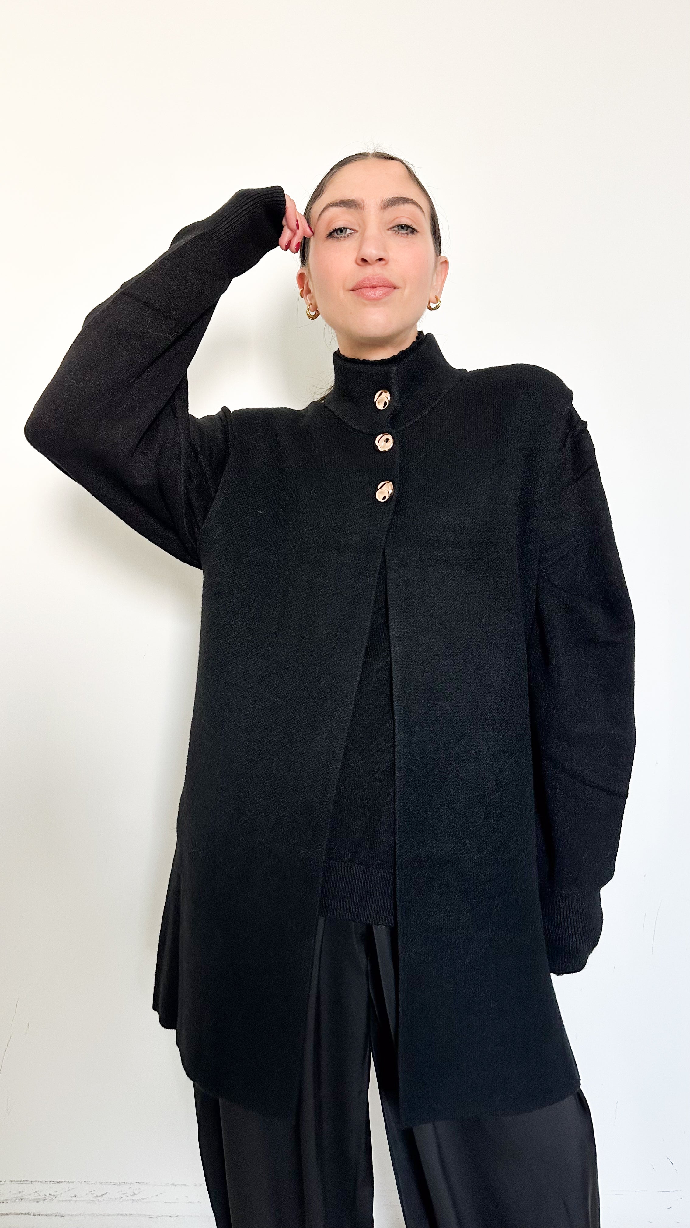 Gilet Nero Con Dettagli