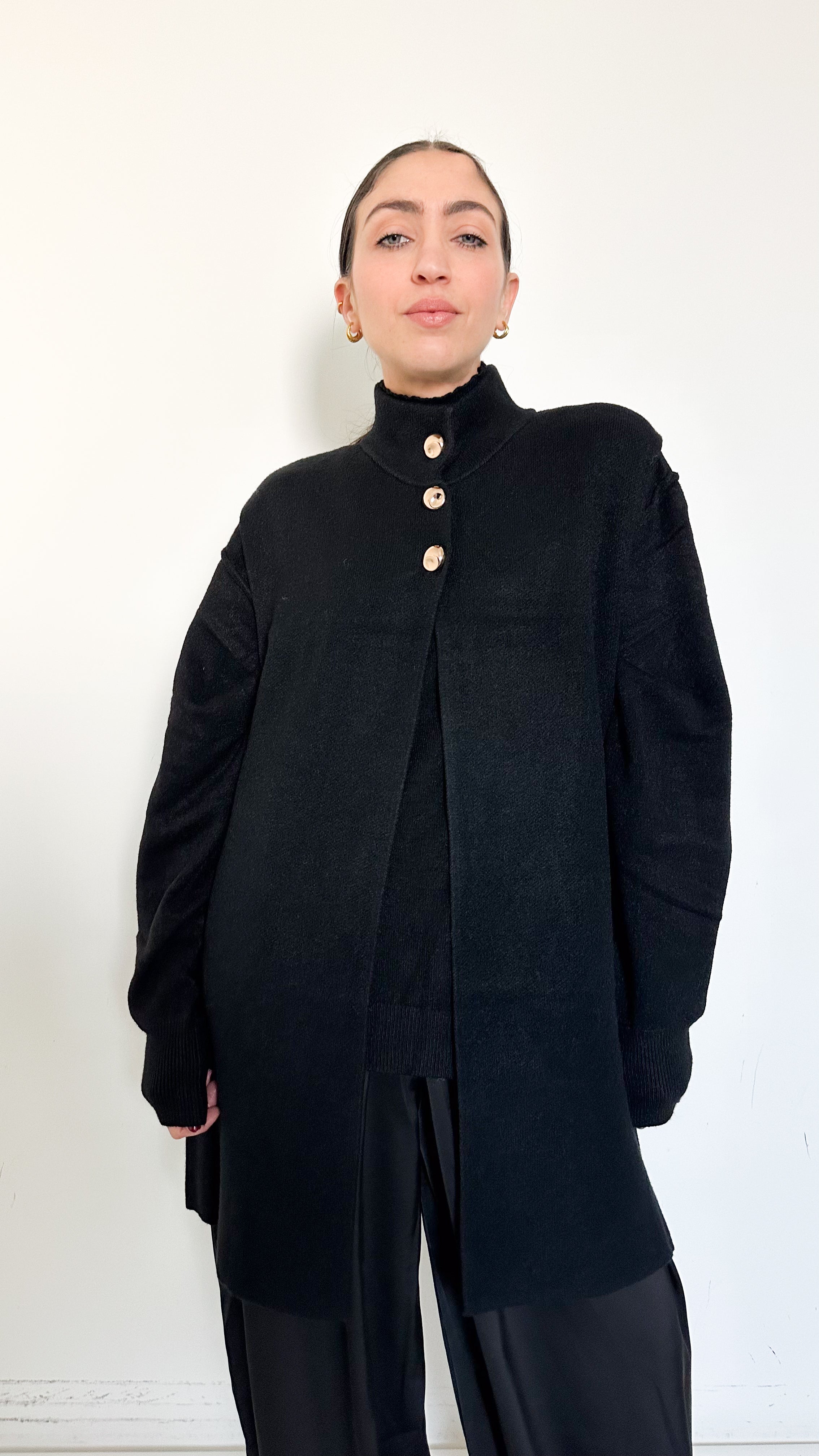 Gilet Nero Con Dettagli