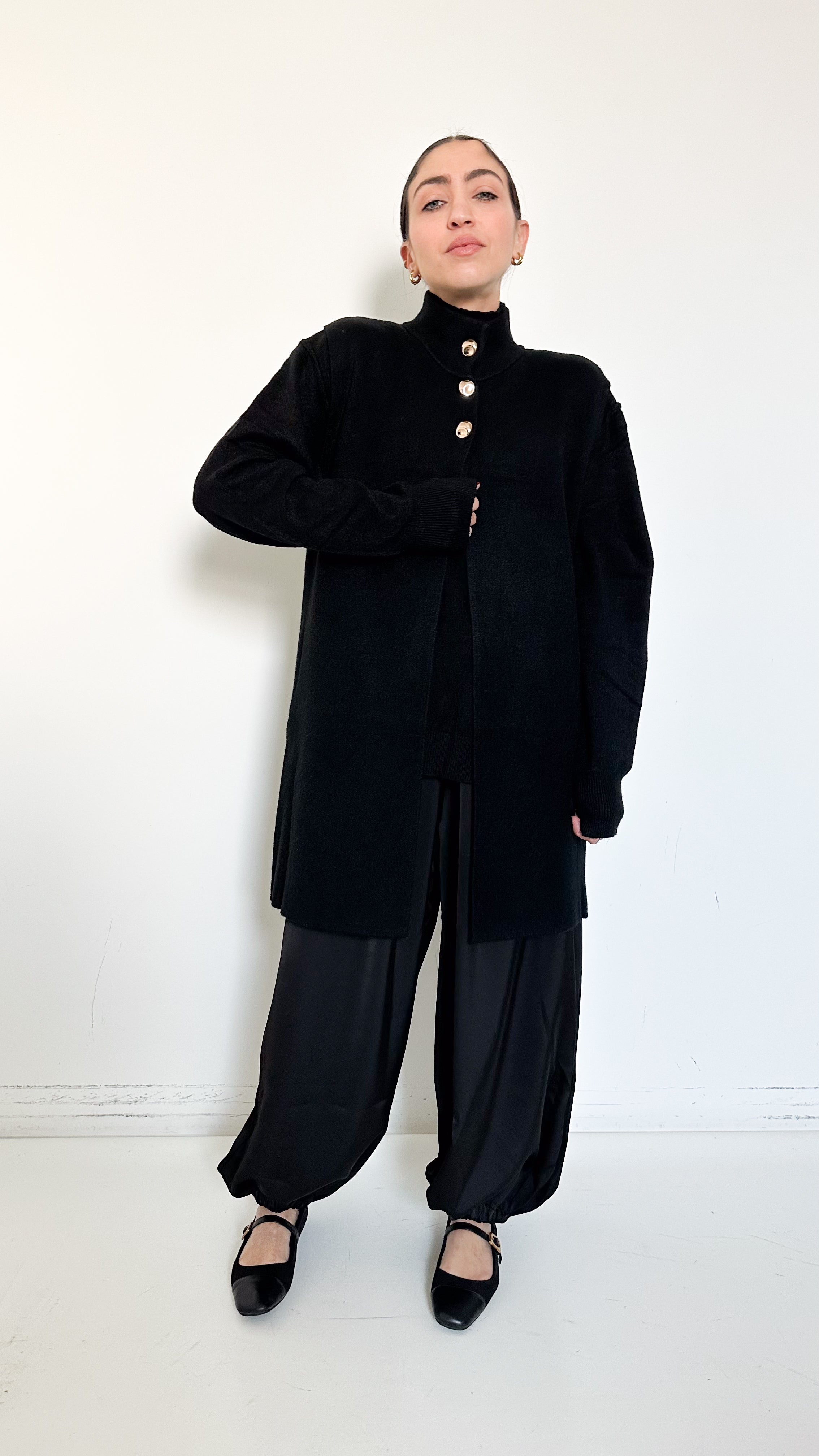 Pantaloni Bloomer Neri In Satin