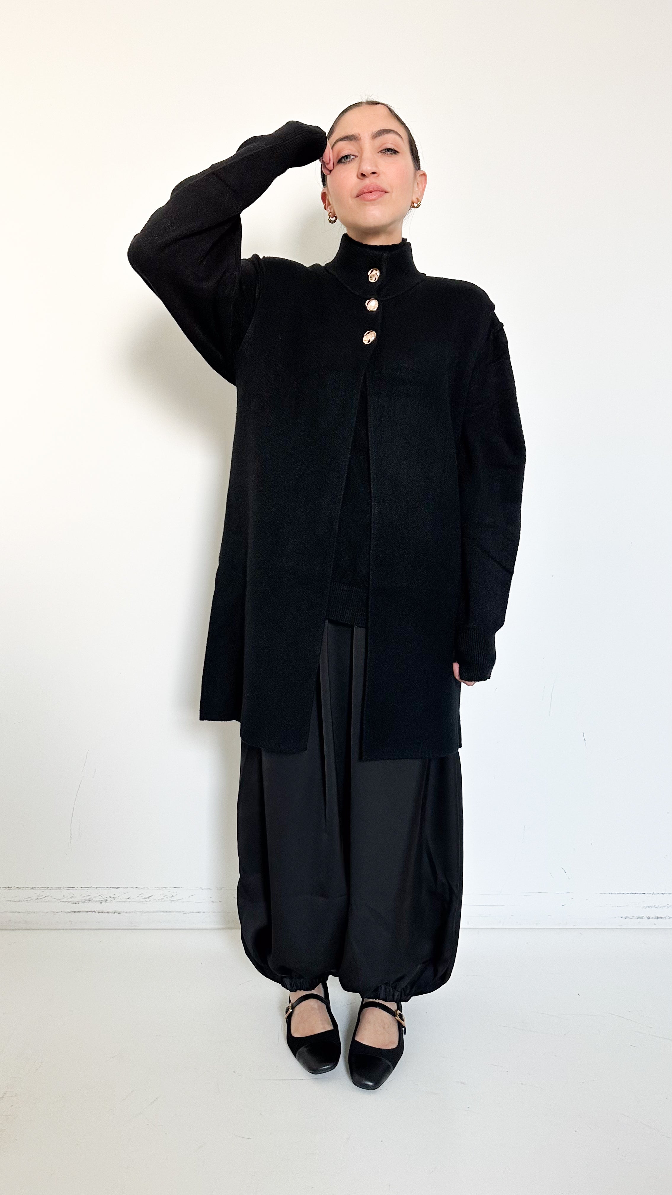 Gilet Nero Con Dettagli