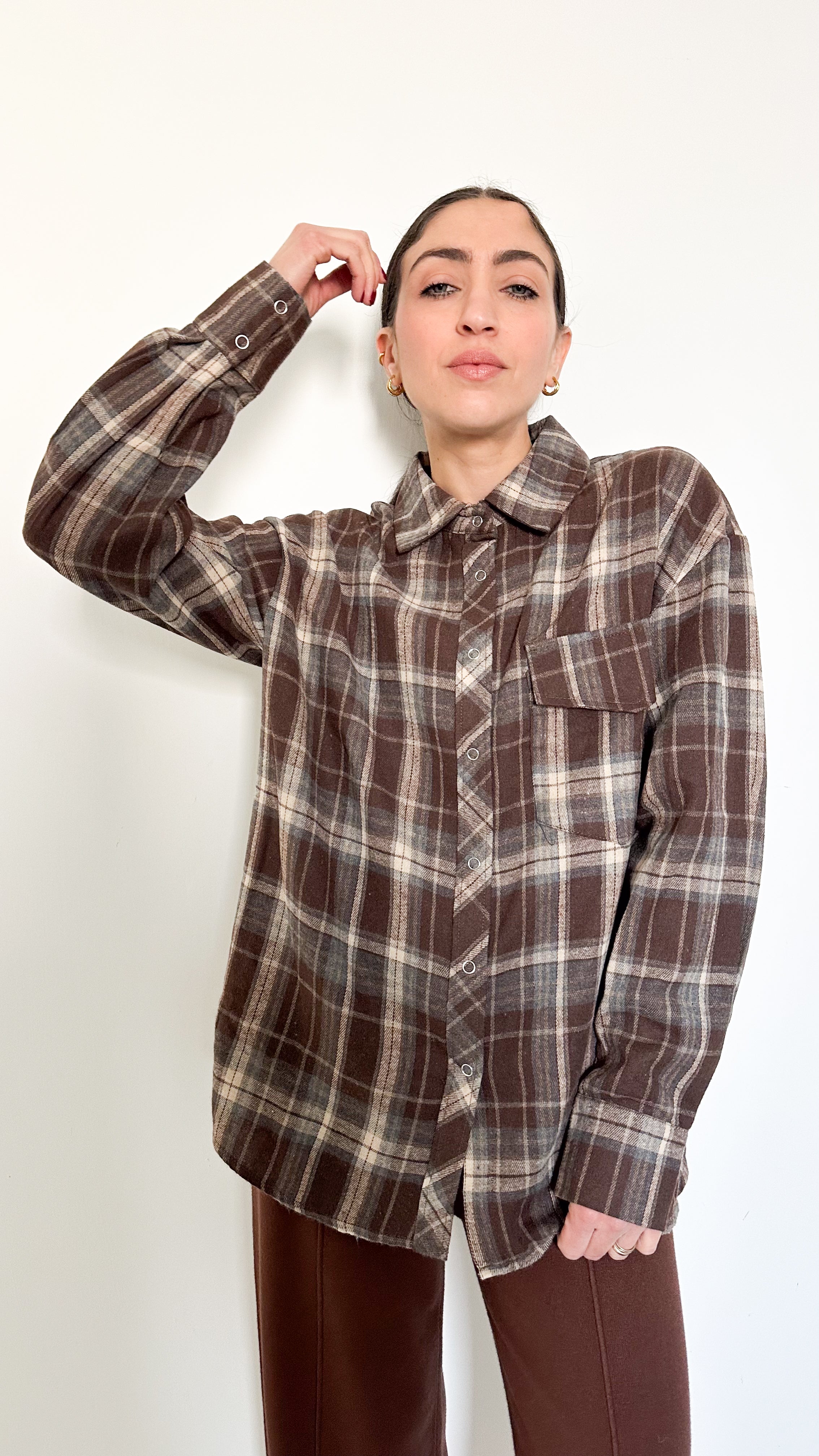 Camicia Marrone A Quadri