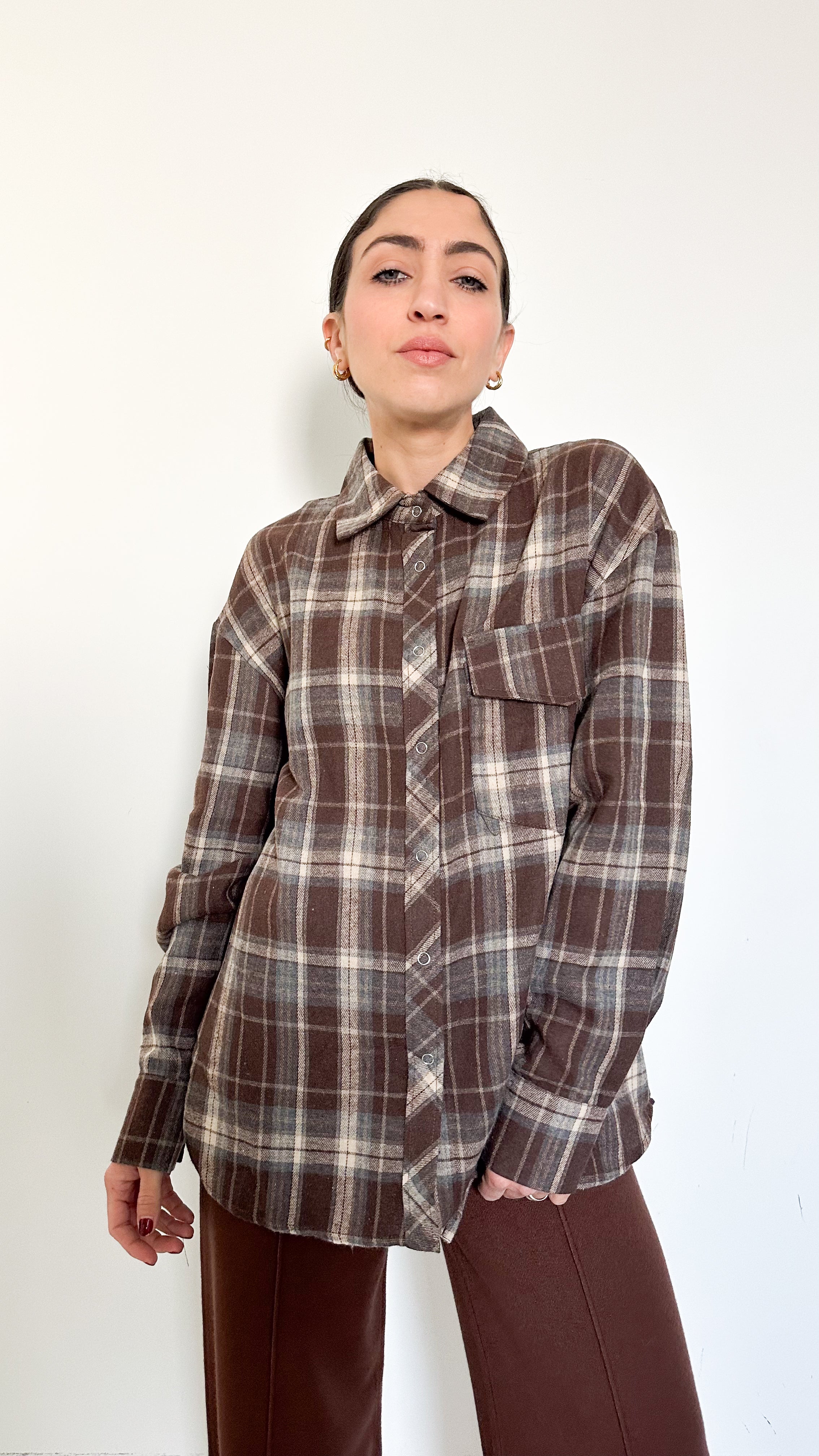 Camicia Marrone A Quadri