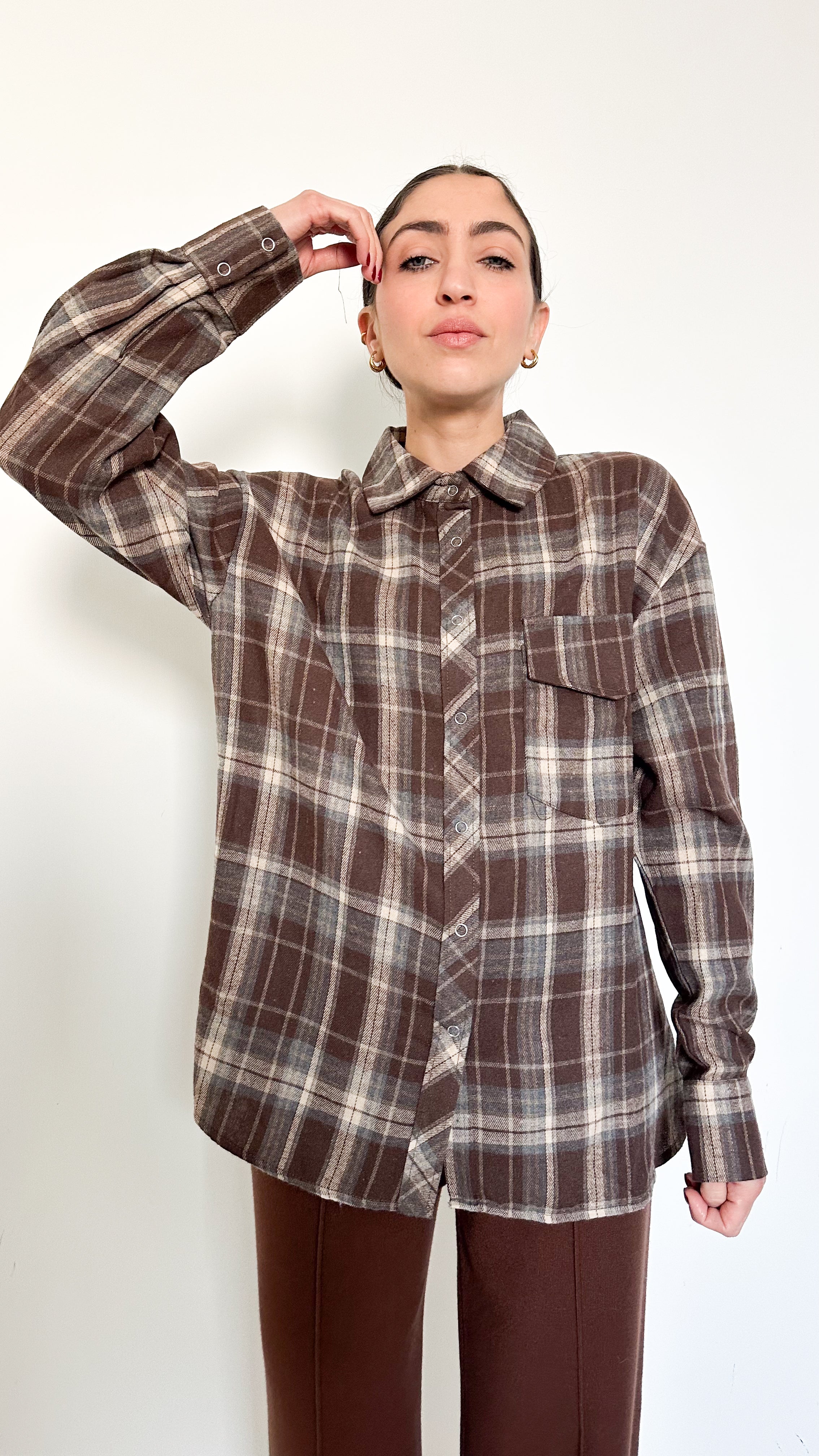 Camicia Marrone A Quadri