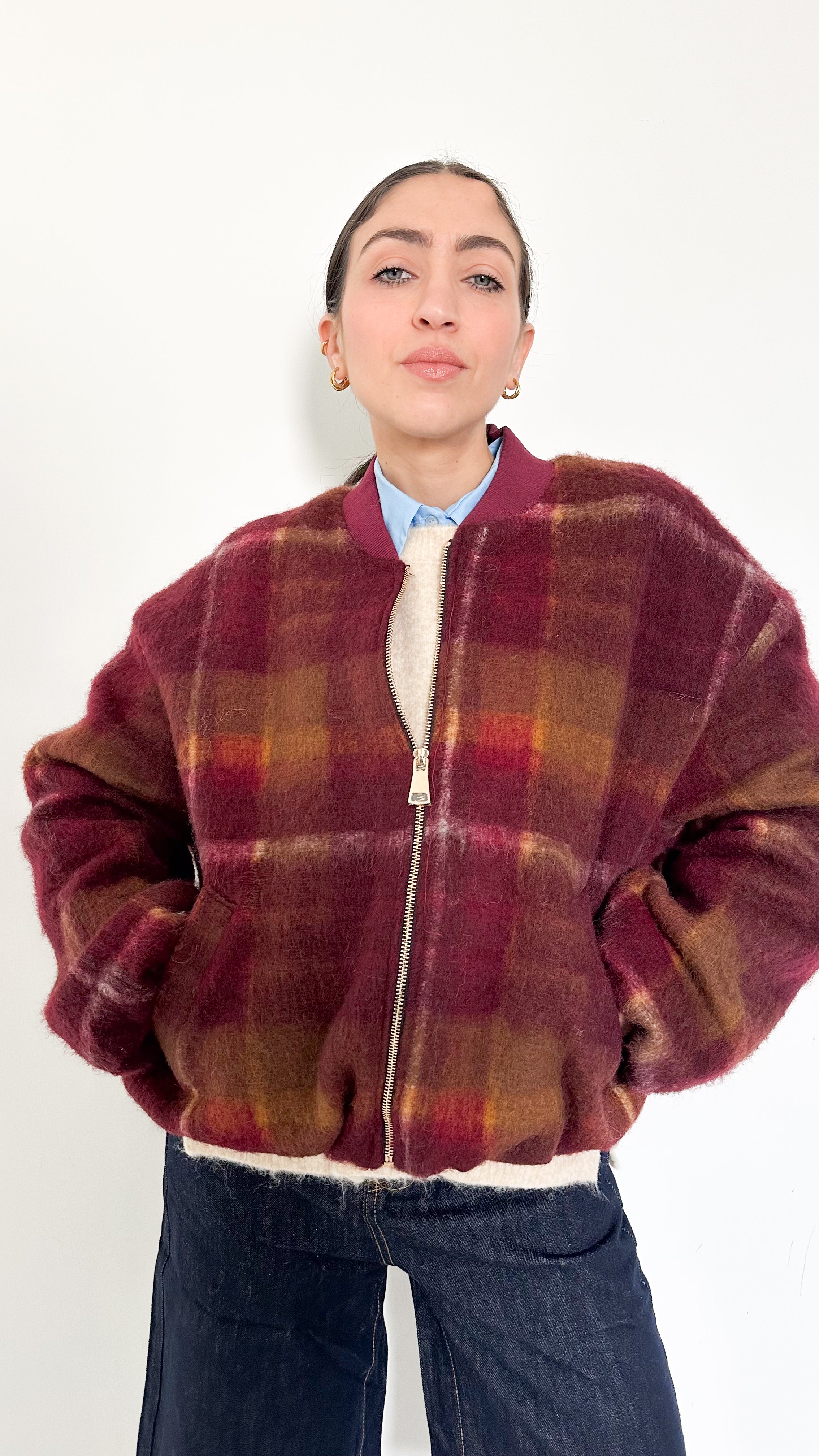 Giubbotto Bomber A Fantasia Bordeaux