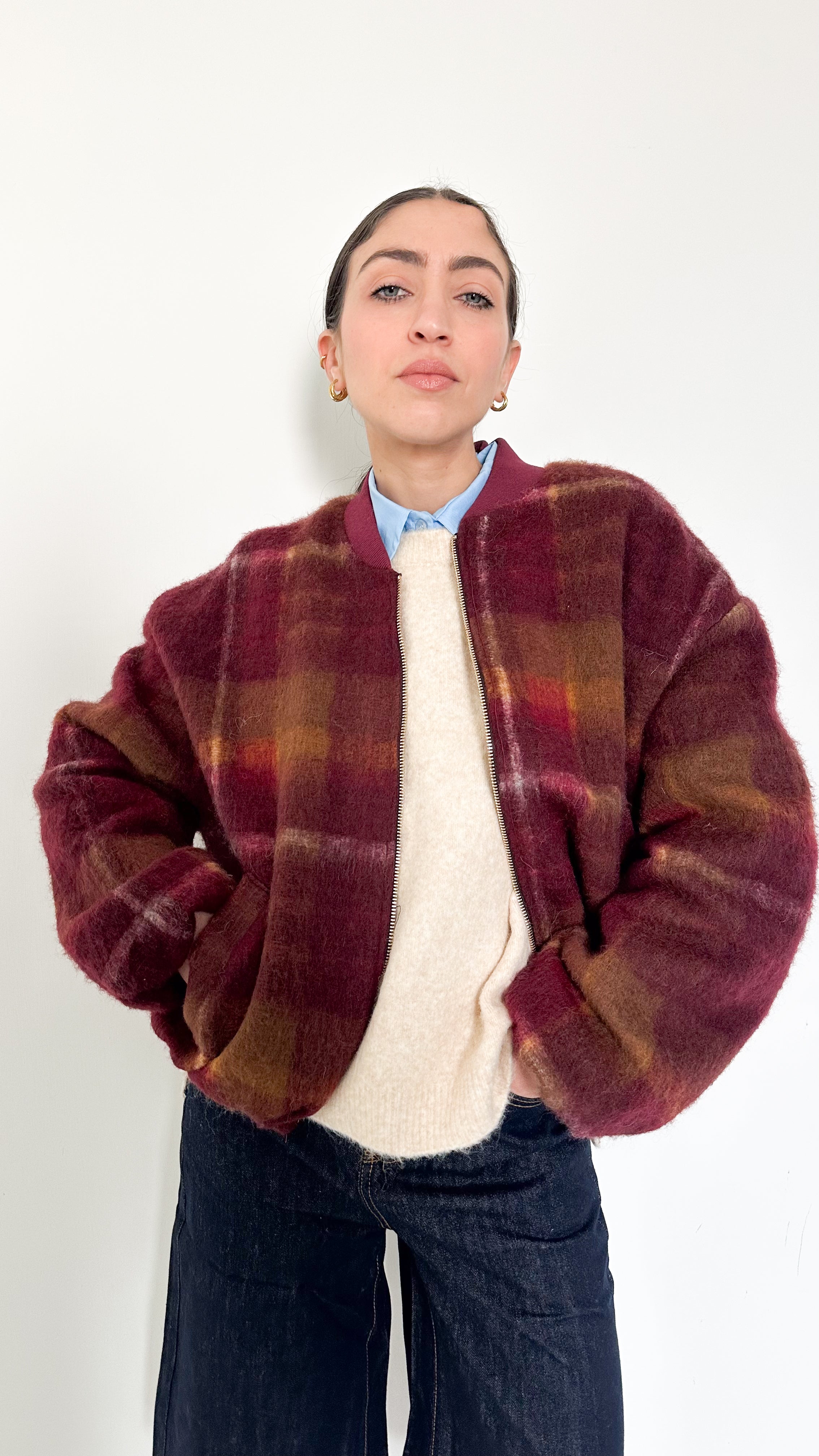 Giubbotto Bomber A Fantasia Bordeaux