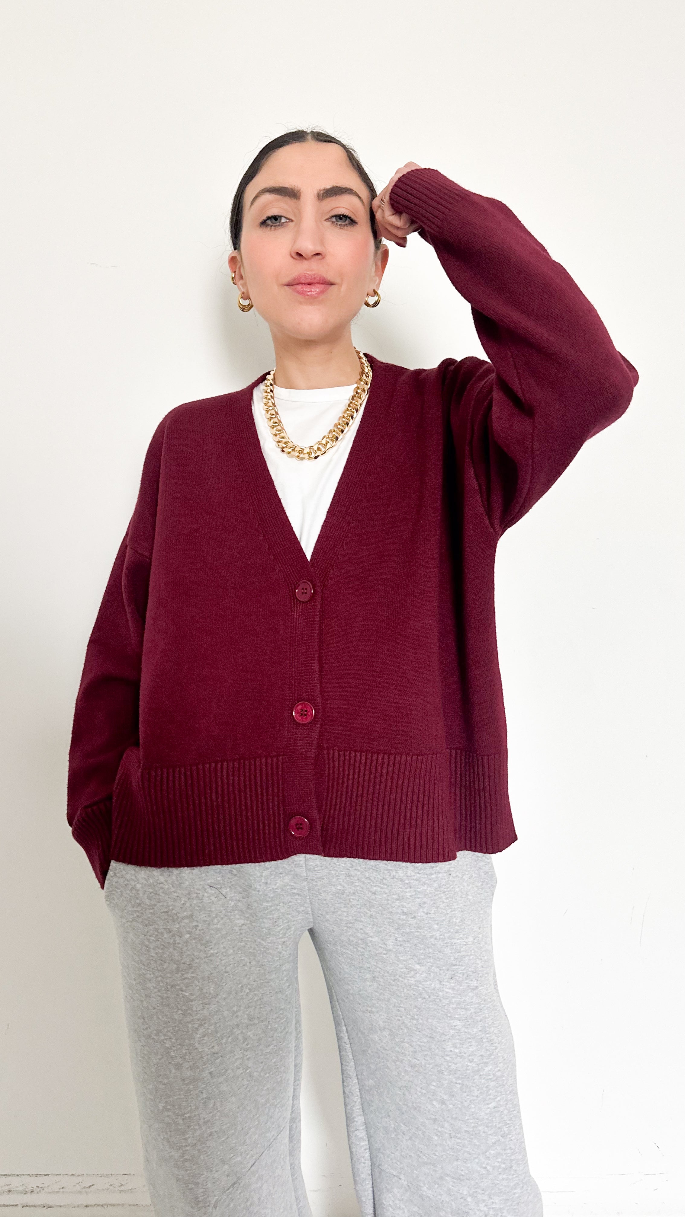Cardigan Basic Bordeaux