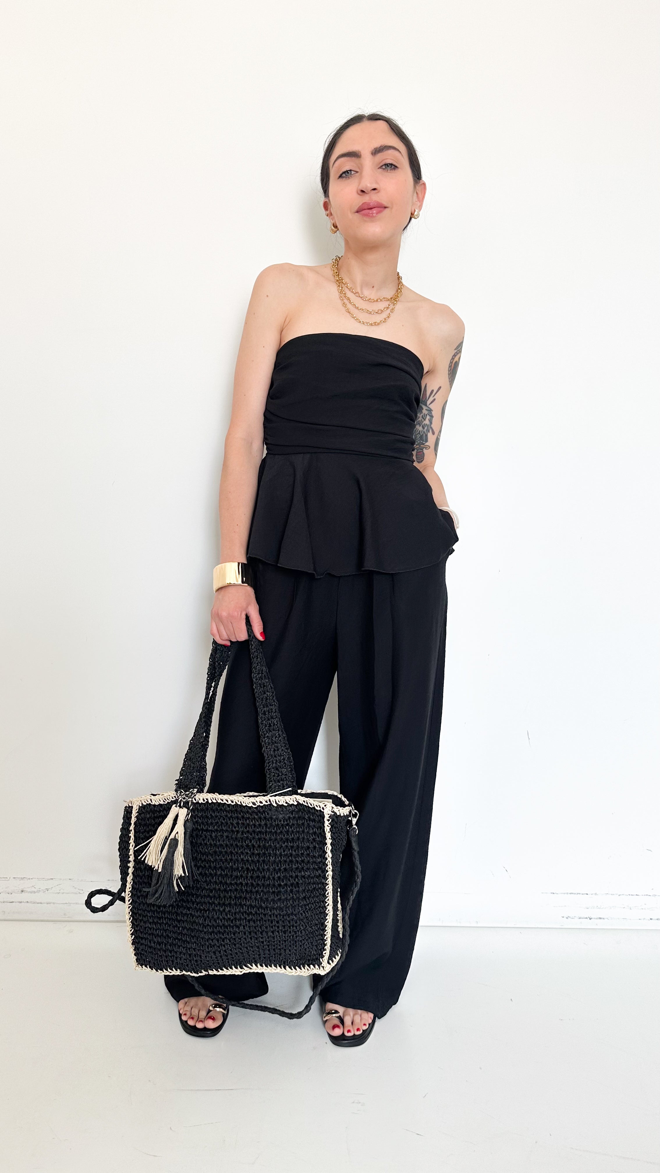 Coordinato Nero Con Top
