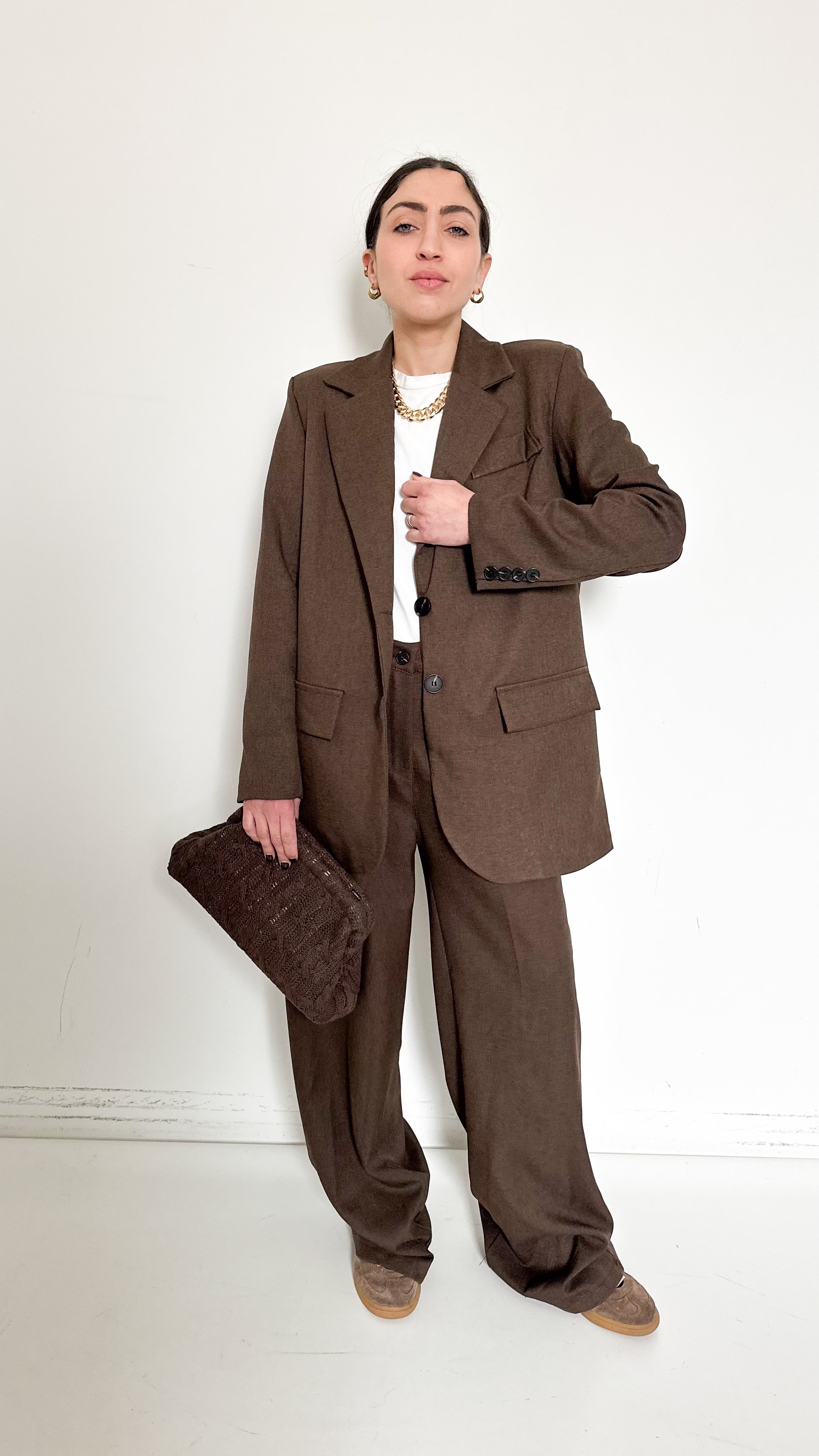 Tailleur Over Marrone