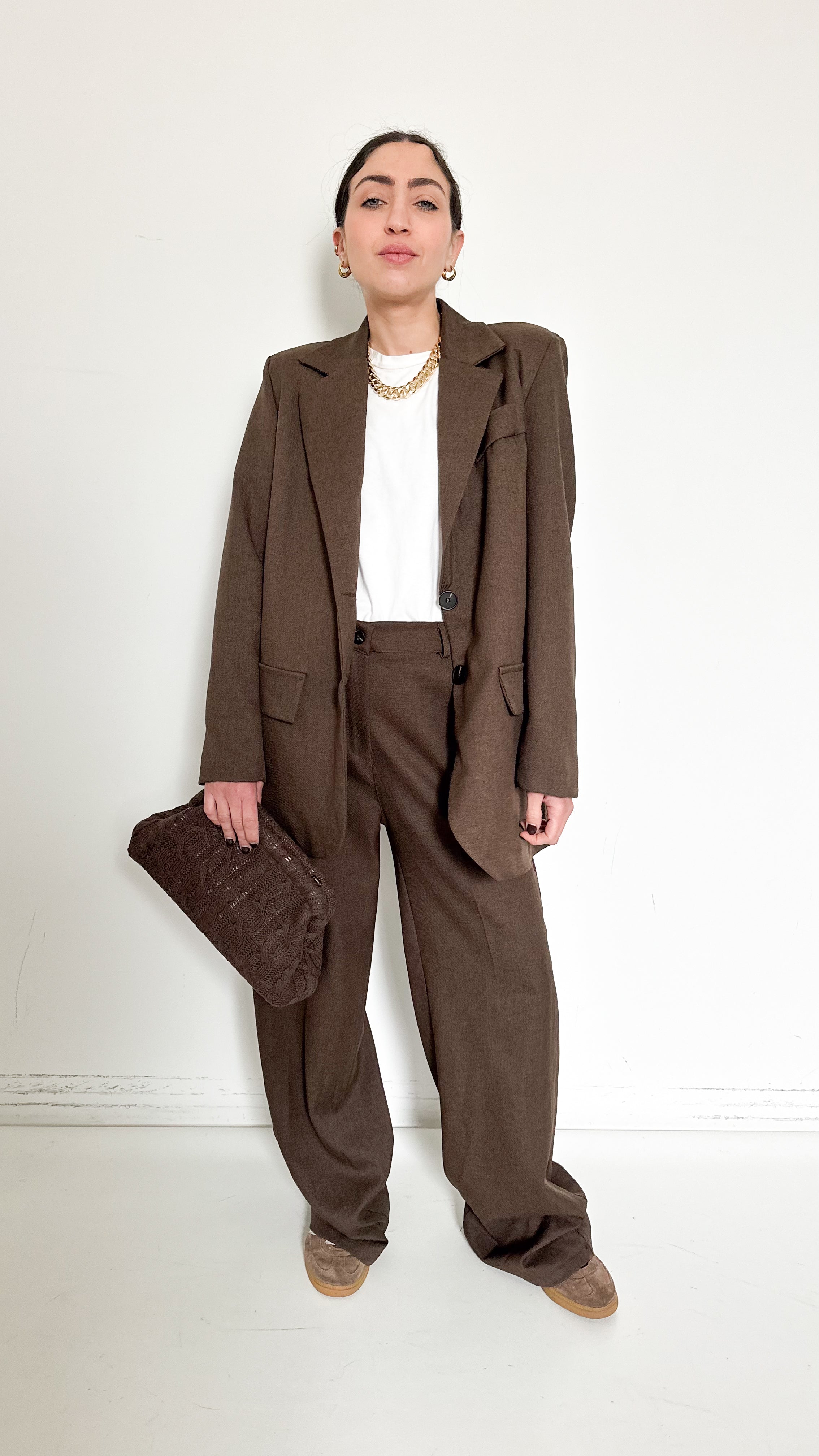 Tailleur Over Marrone