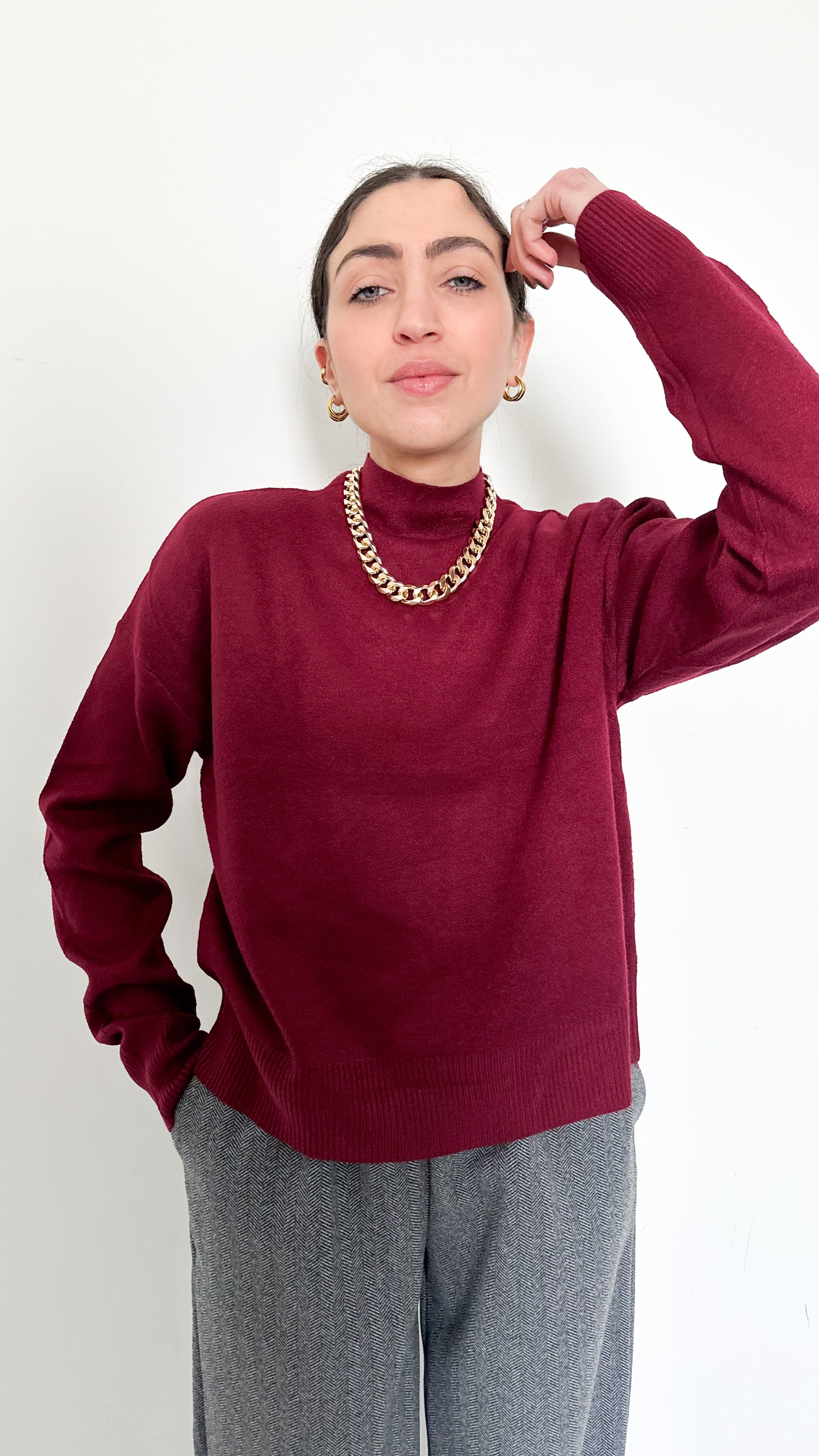 Pull Bordeaux Manica Raglan