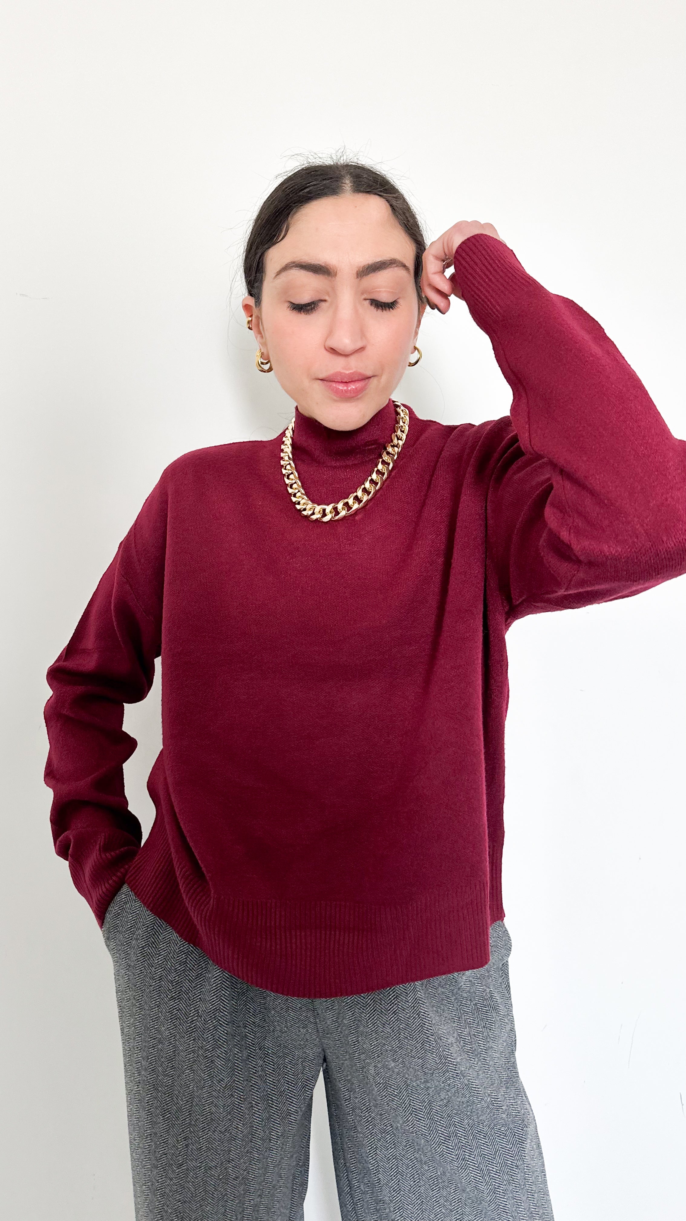 Pull Bordeaux Manica Raglan