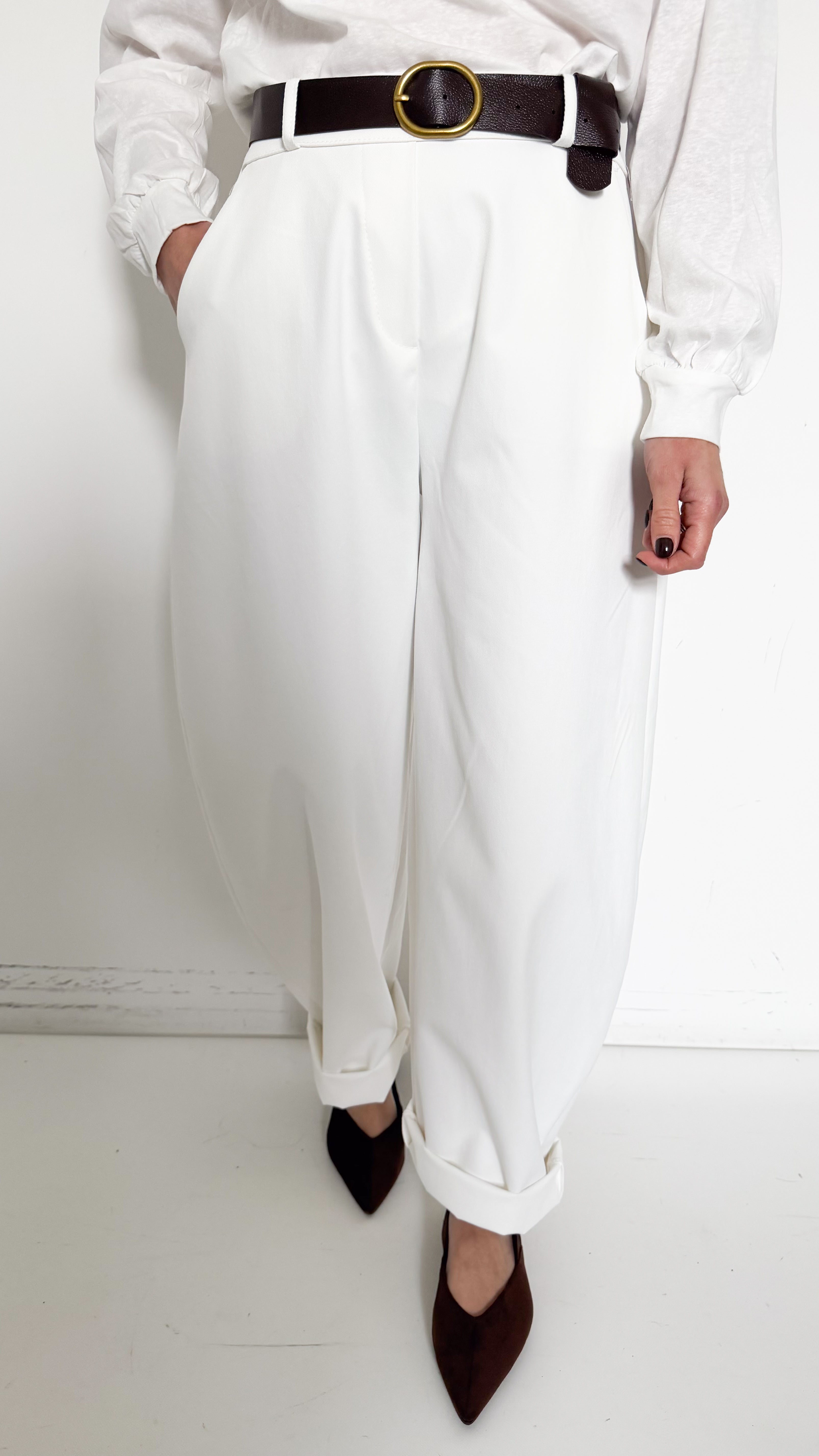 Pantaloni Balloon Bianchi
