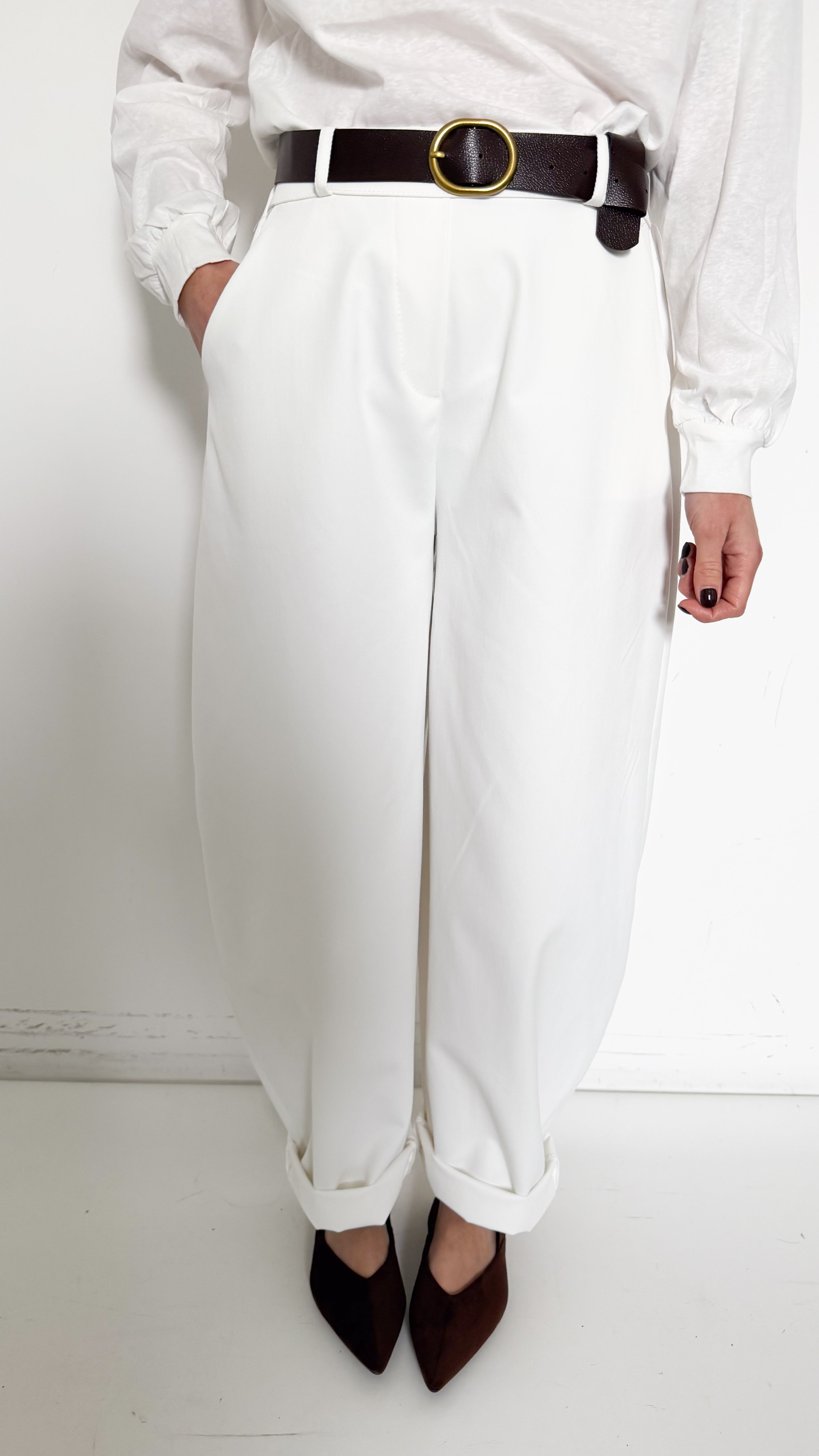 Pantaloni Balloon Bianchi