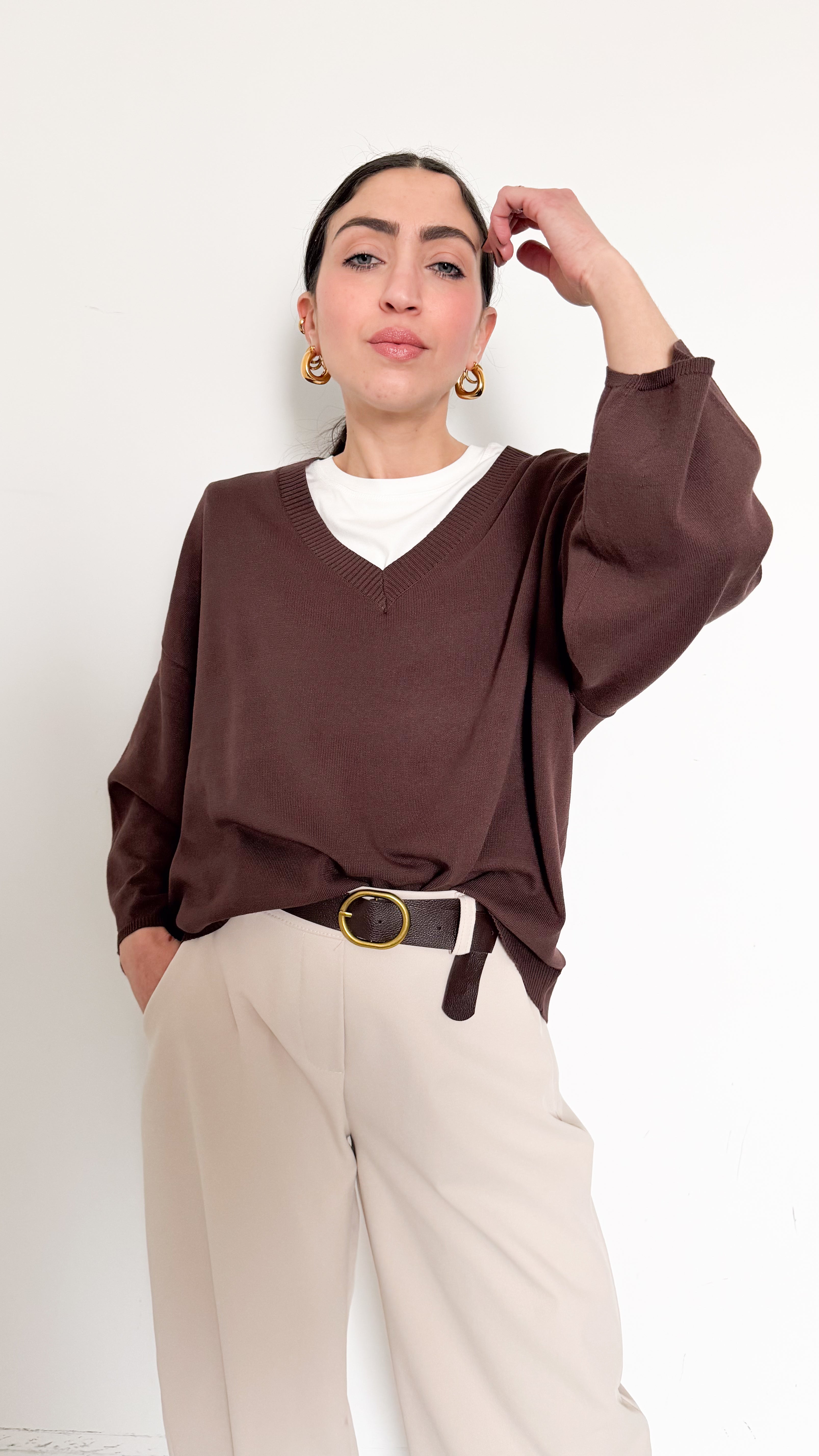 Pull Scollo A Punta Marrone