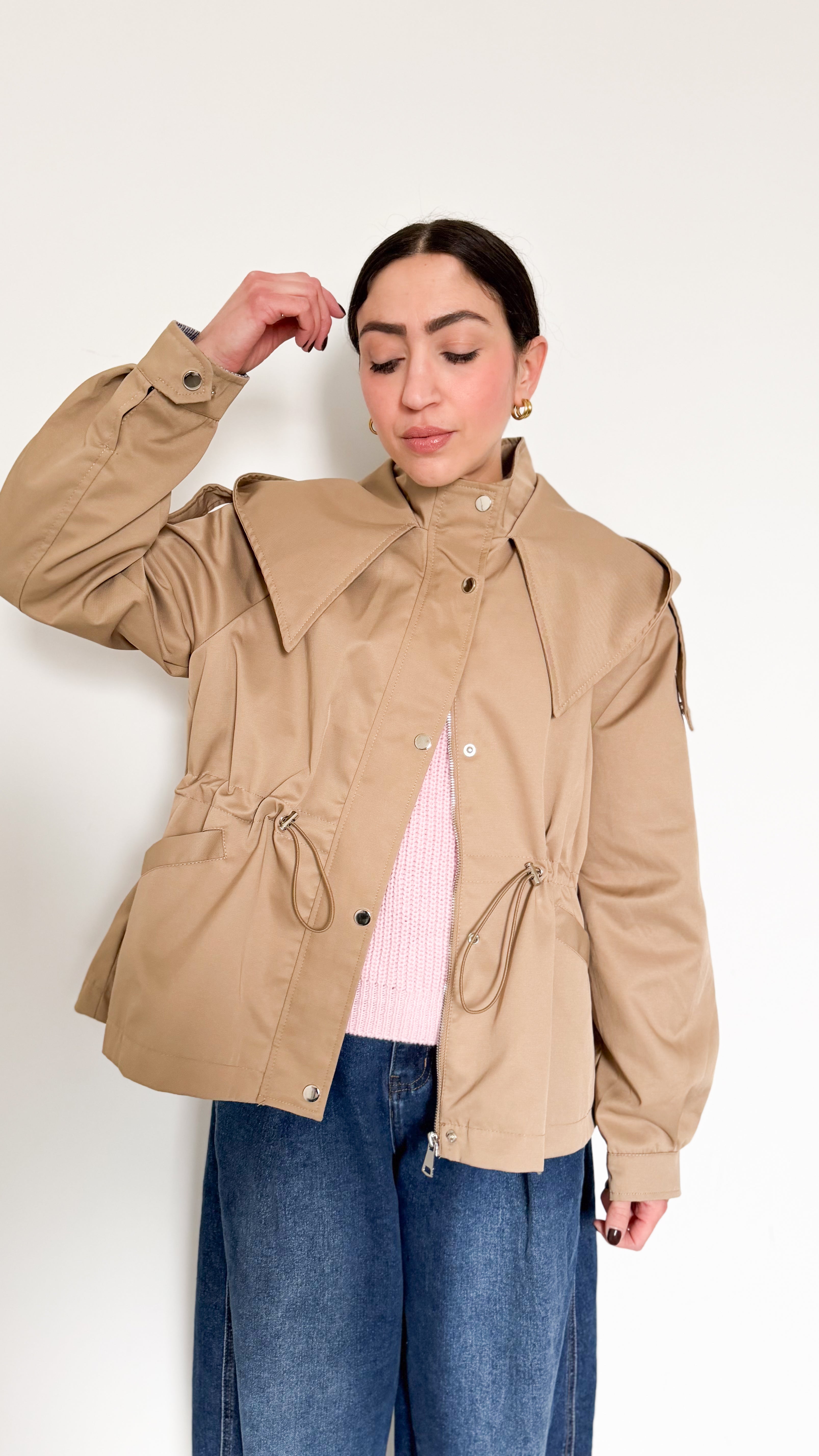 Parka Camel Con Coulisse