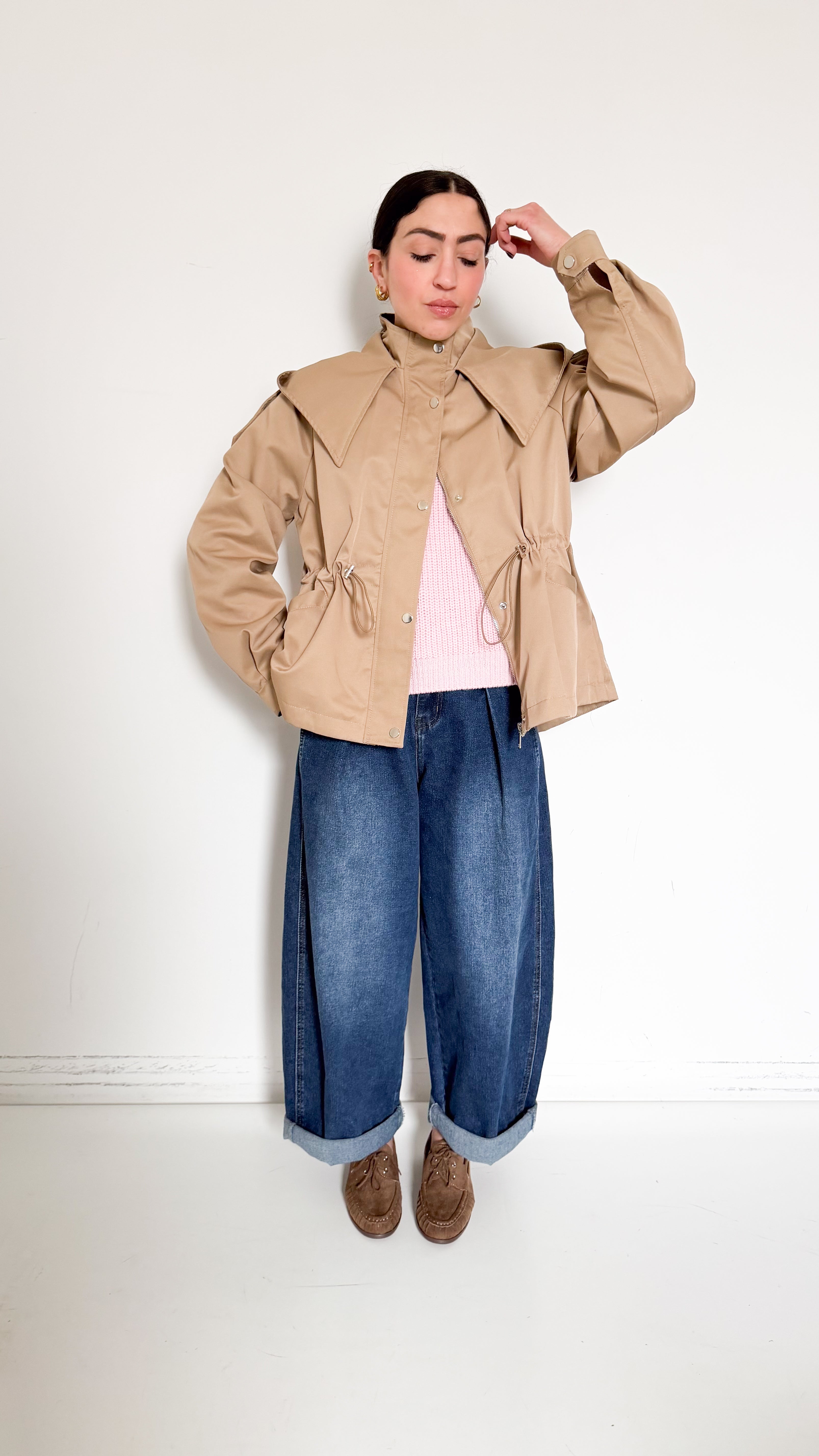 Parka Camel Con Coulisse